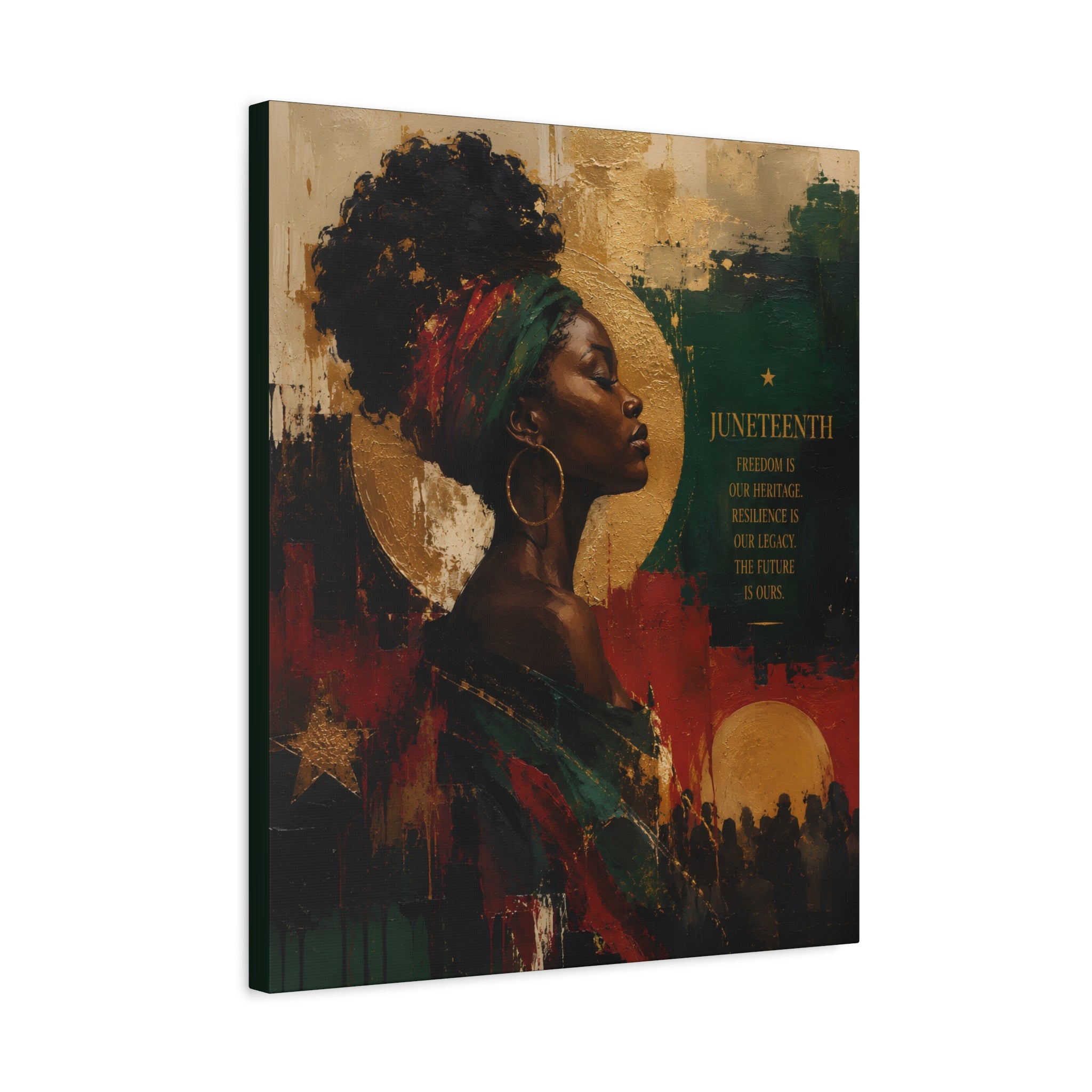 Juneteenth African Portrait Canvas Art – Inspirational Black History Wall Décor