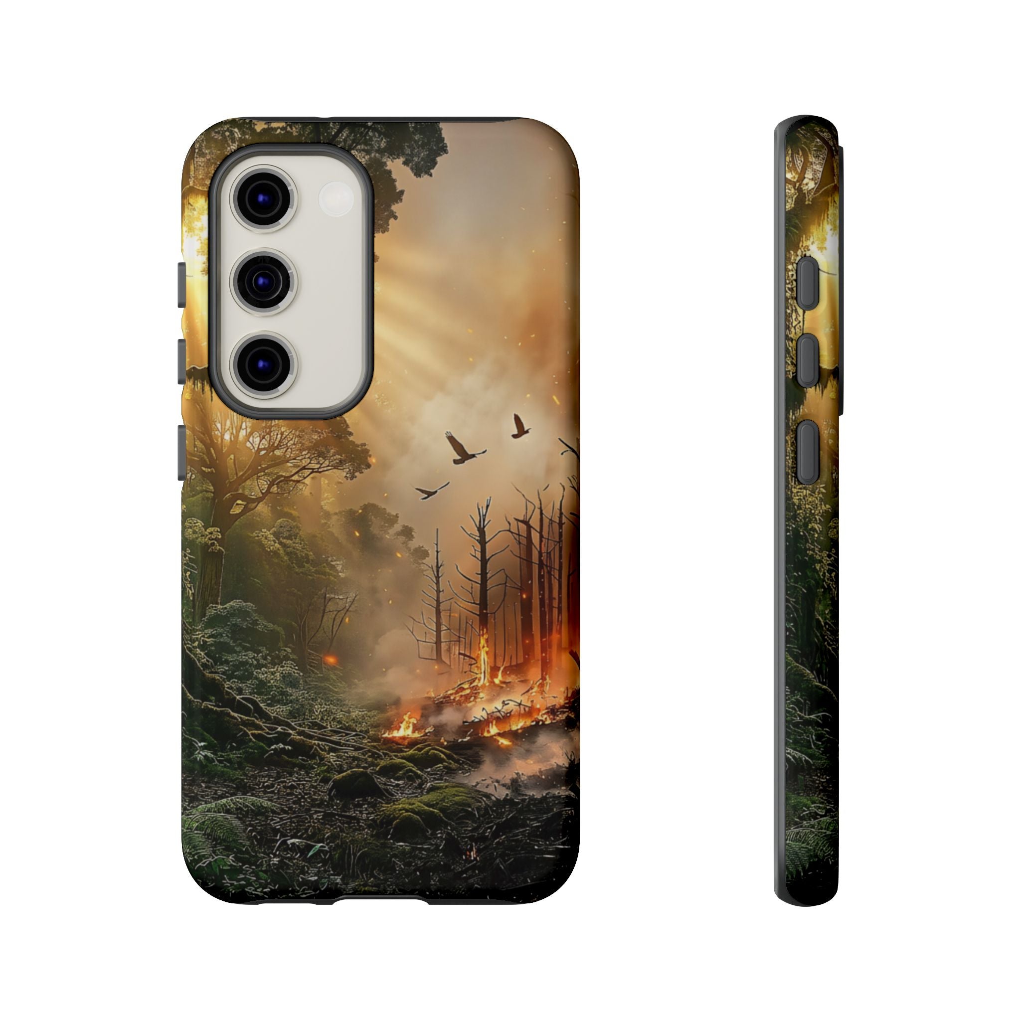 Contrasting Nature/Fire Art - Phone Case