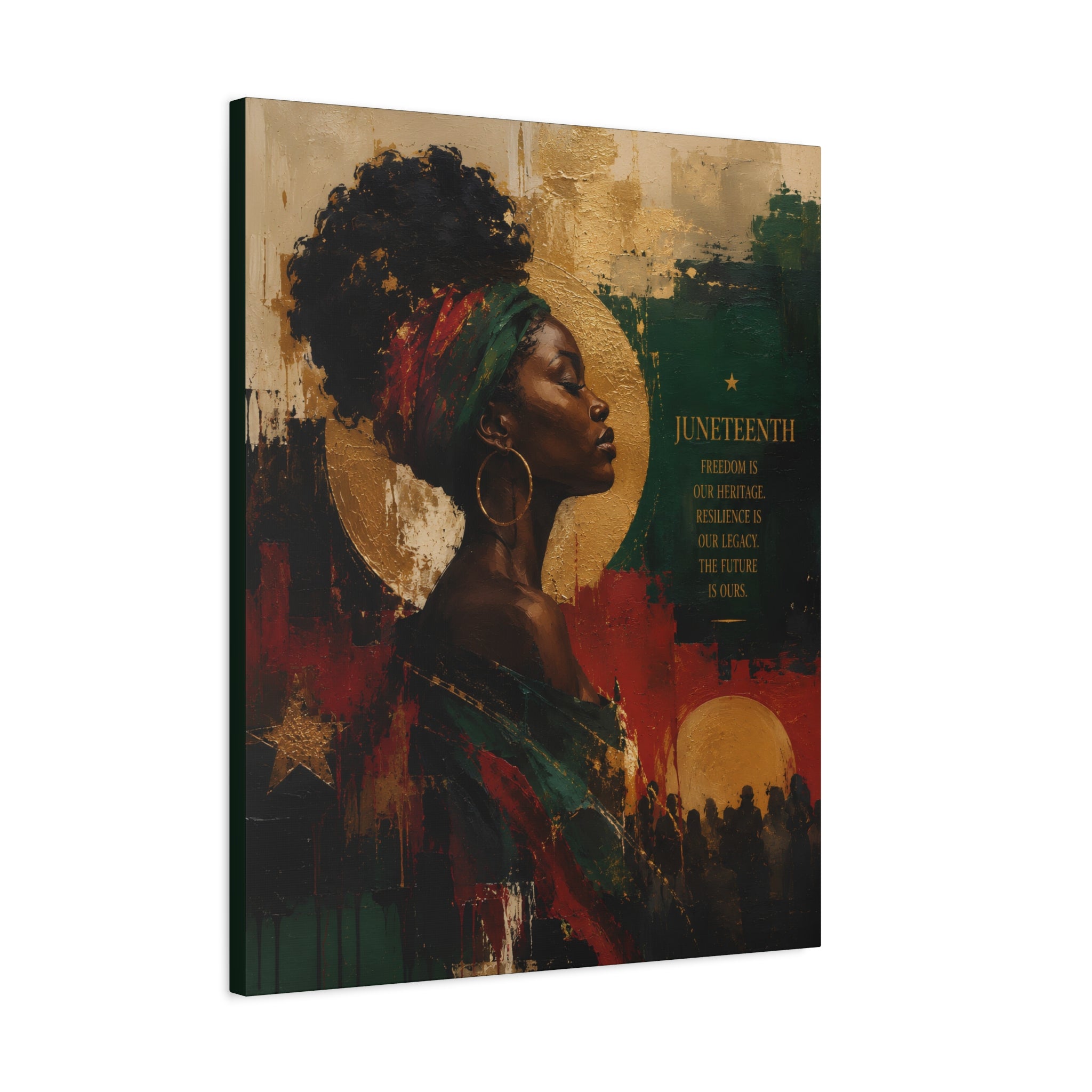 Juneteenth African Portrait Canvas Art – Inspirational Black History Wall Décor