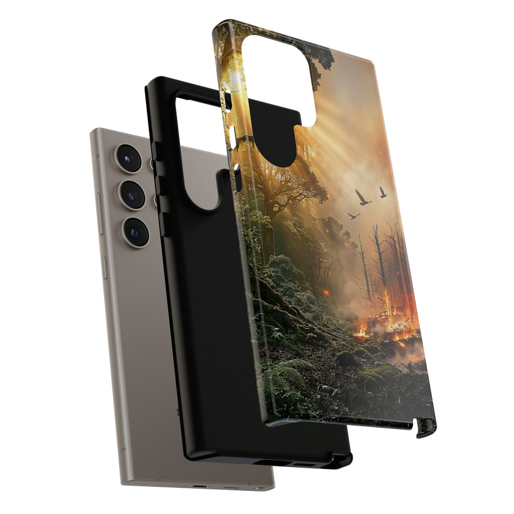 Contrasting Nature/Fire Art - Phone Case
