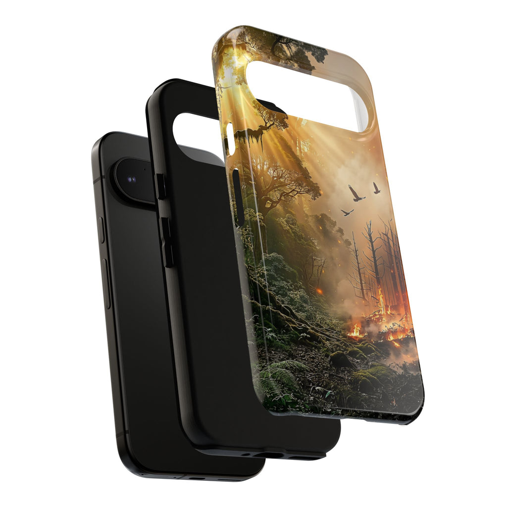 Contrasting Nature/Fire Art - Phone Case