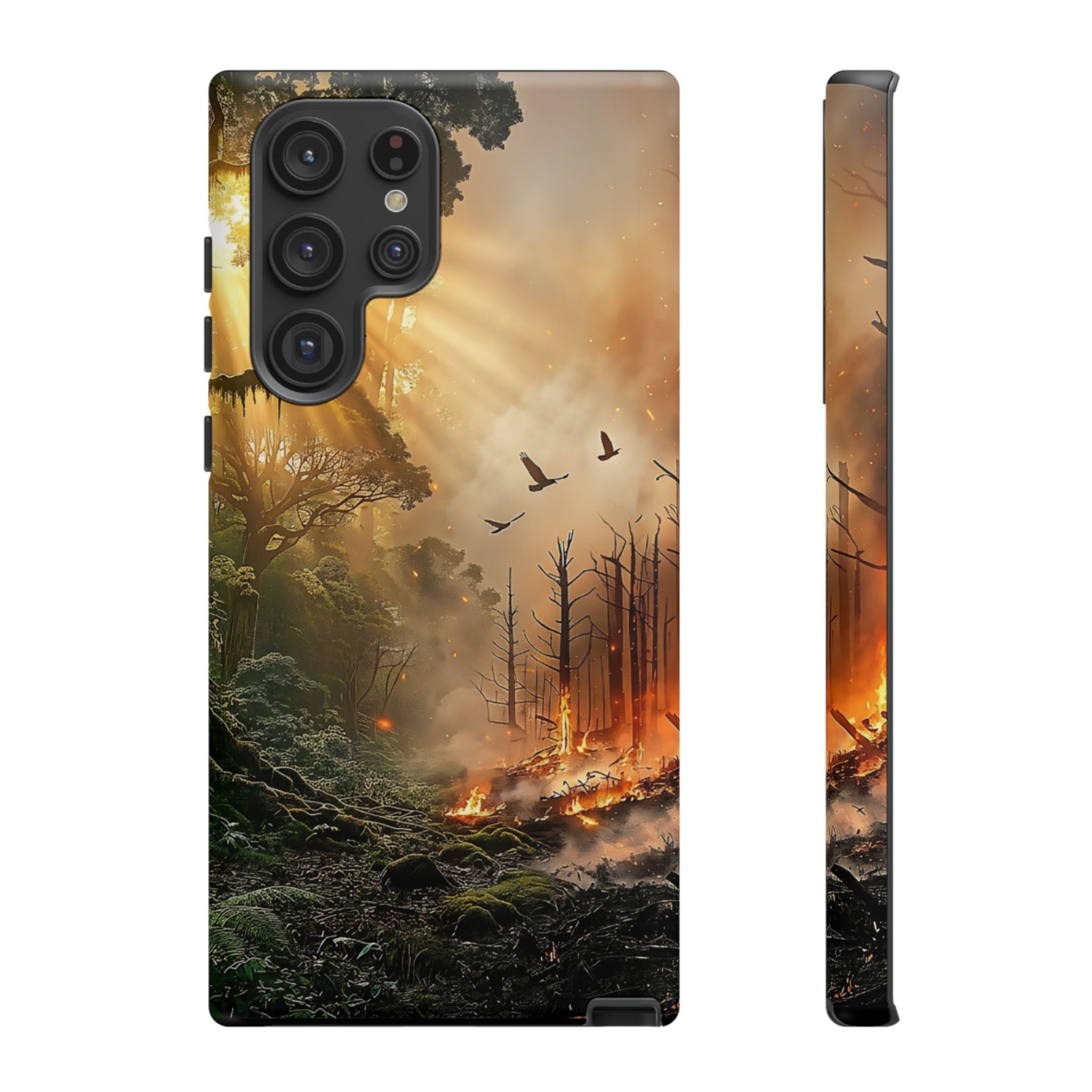 Contrasting Nature/Fire Art - Phone Case