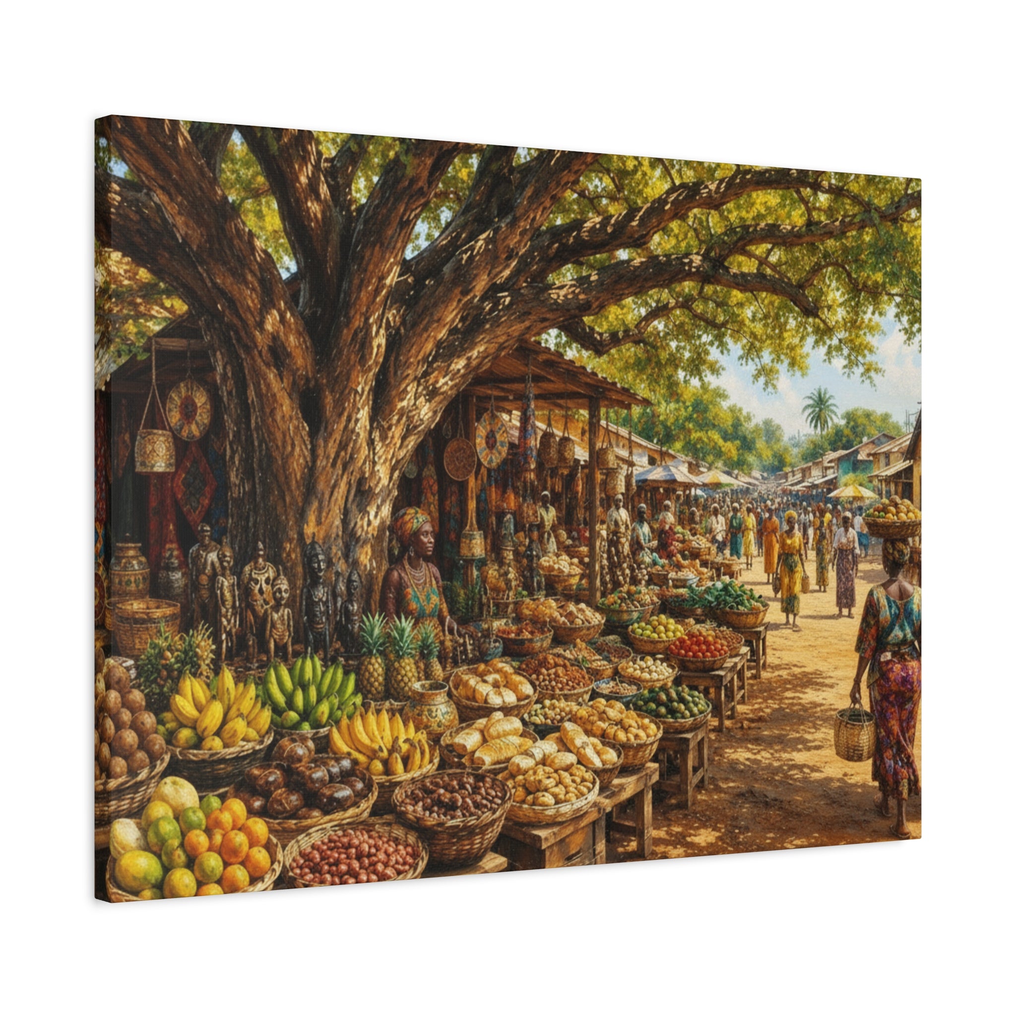 Nigerian Market Day Produce Matte Canvas