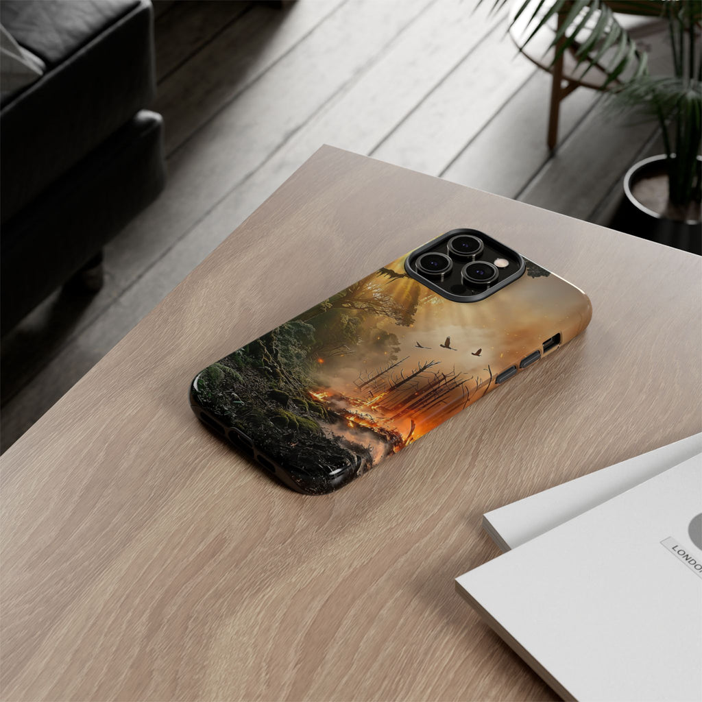 Contrasting Nature/Fire Art - Phone Case