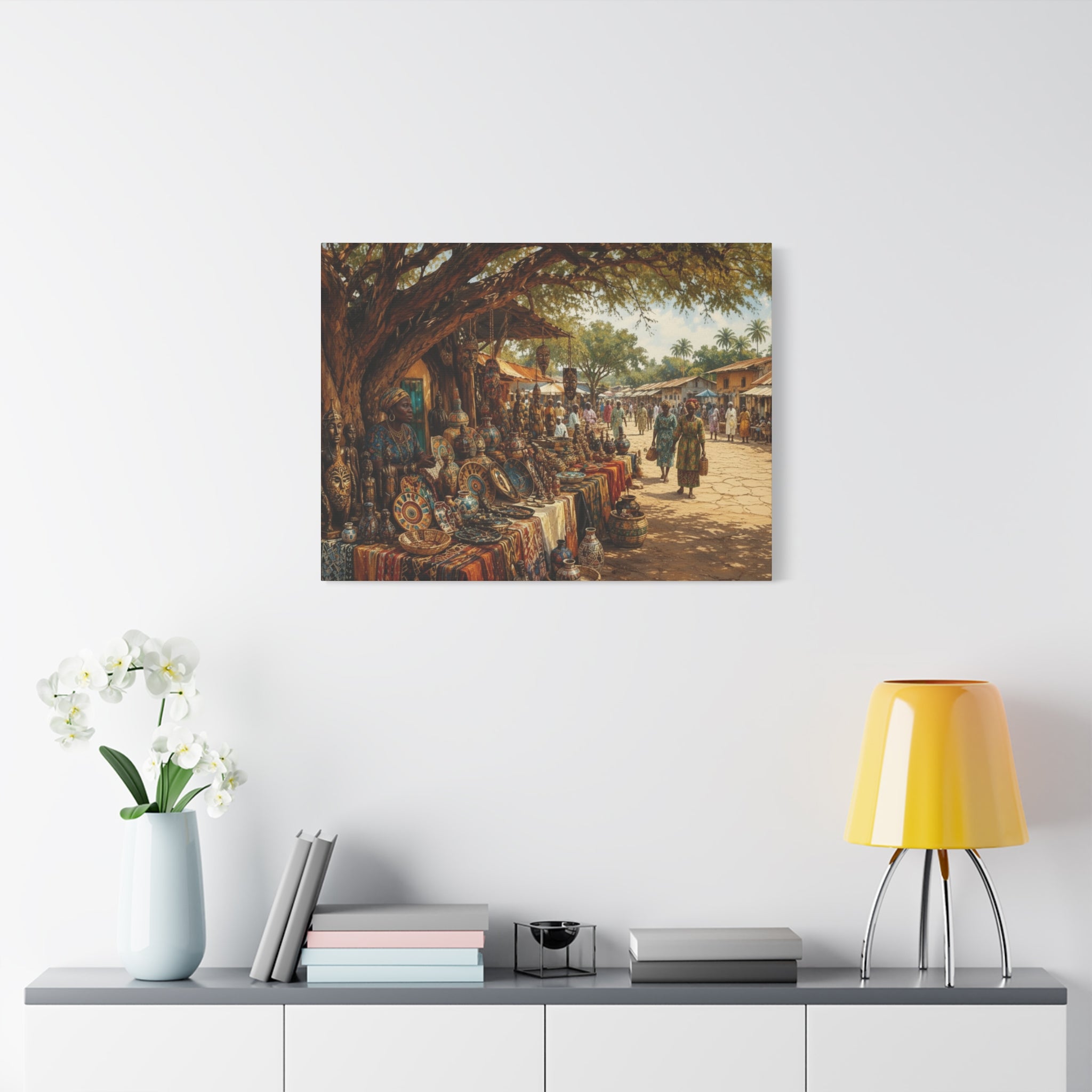 Nigerian Market Day Cultural Matte Canvas