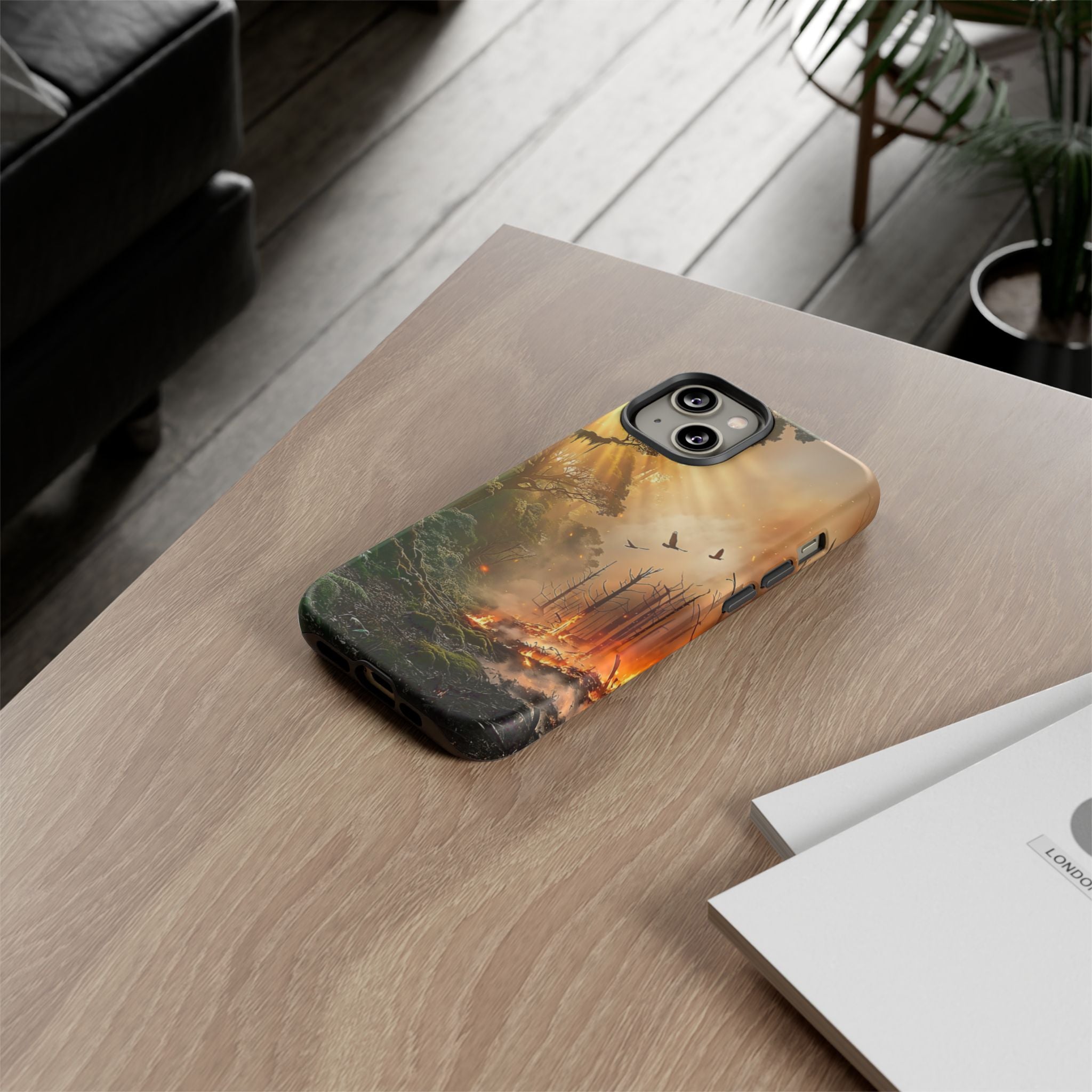 Contrasting Nature/Fire Art - Phone Case