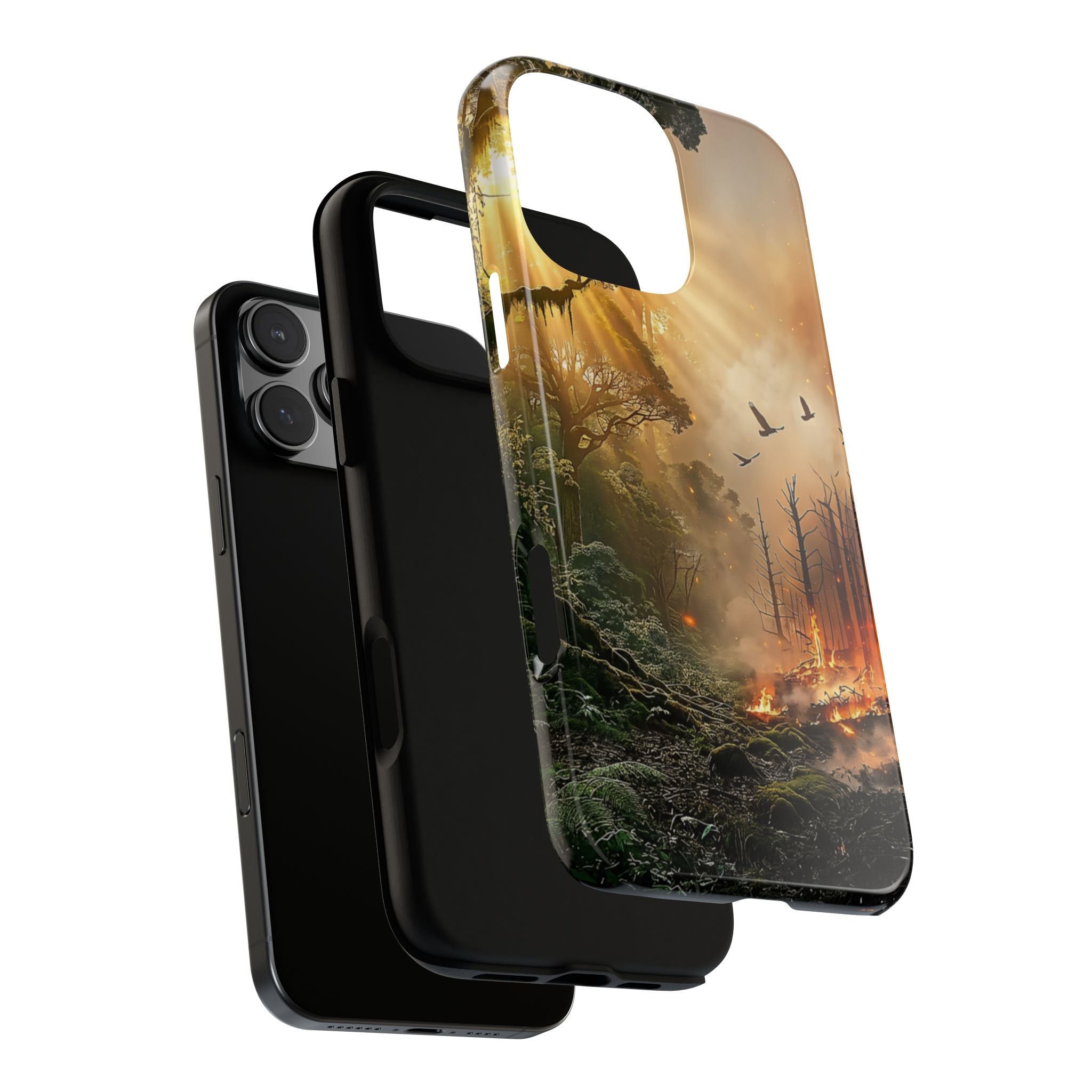 Contrasting Nature/Fire Art - Phone Case