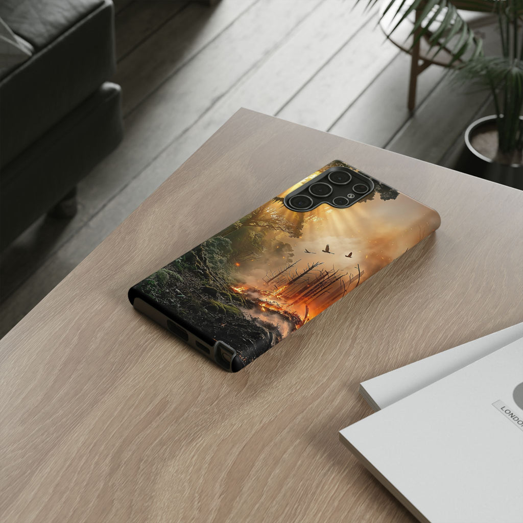 Contrasting Nature/Fire Art - Phone Case