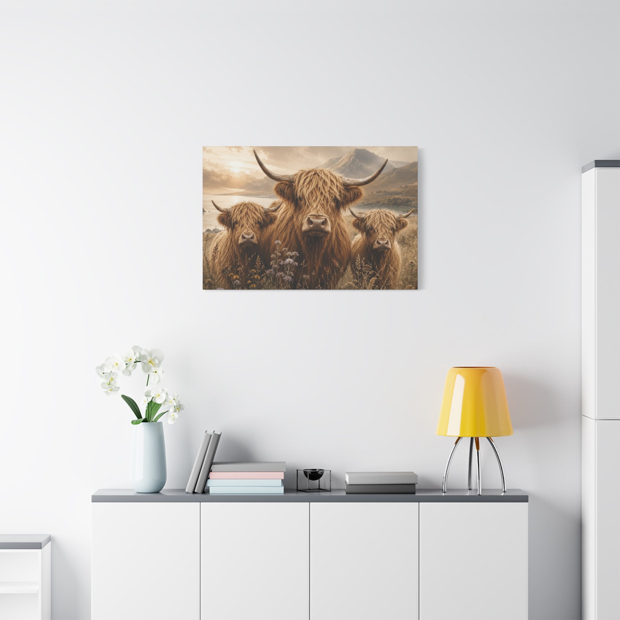 Highland Cows Canvas | Matte Stretched Wall Art