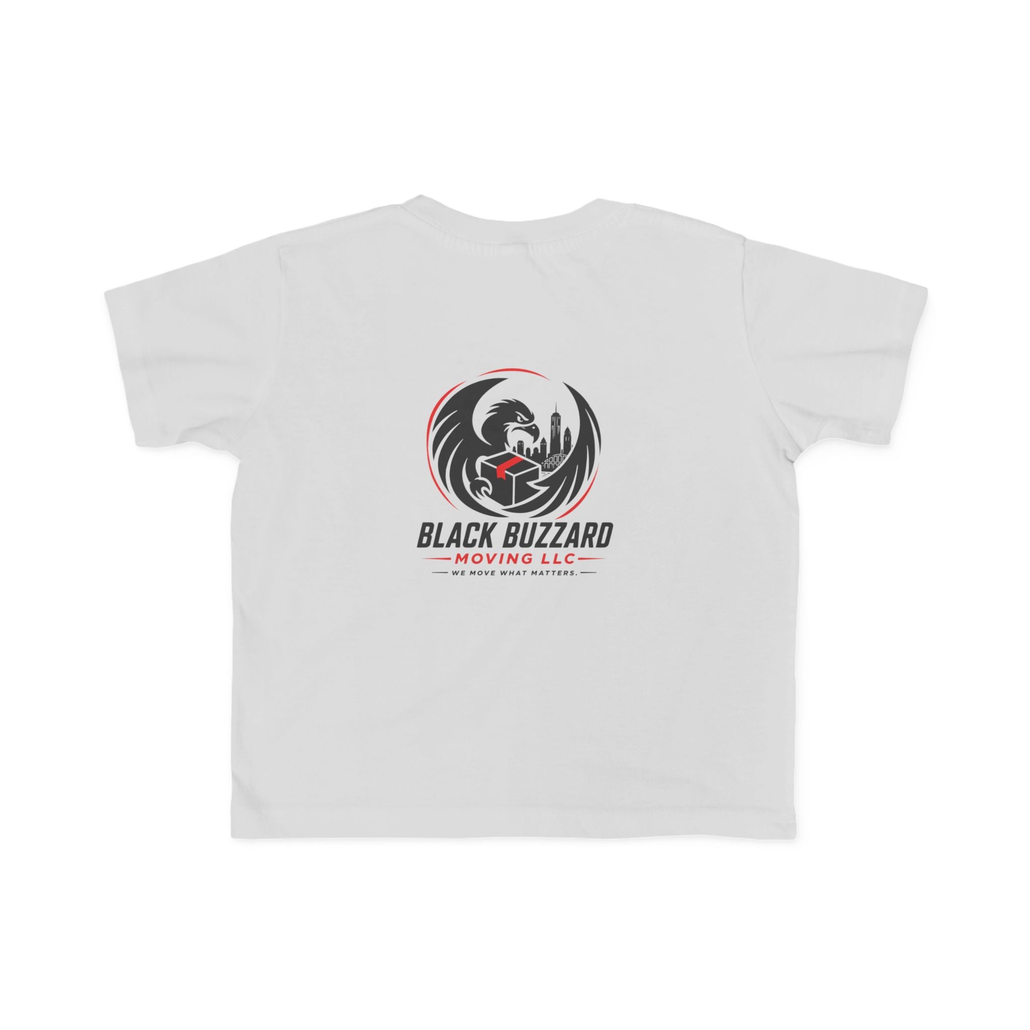 Toddler T‑Shirt — white/ash ‘Black Buzzard’ Logo Tee (We Move What Matters)