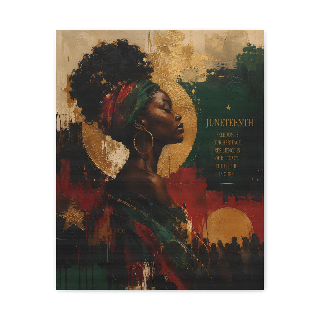 Juneteenth African Portrait Canvas Art – Inspirational Black History Wall Décor