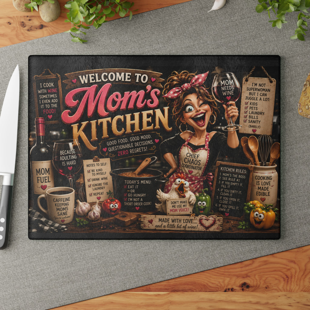 MOM Kitchen Glass Cutting Board — Funny