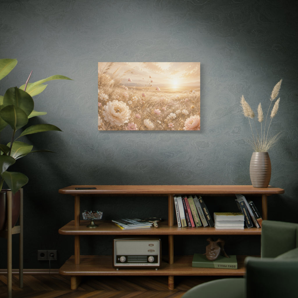 Golden Wildflower Field Canvas