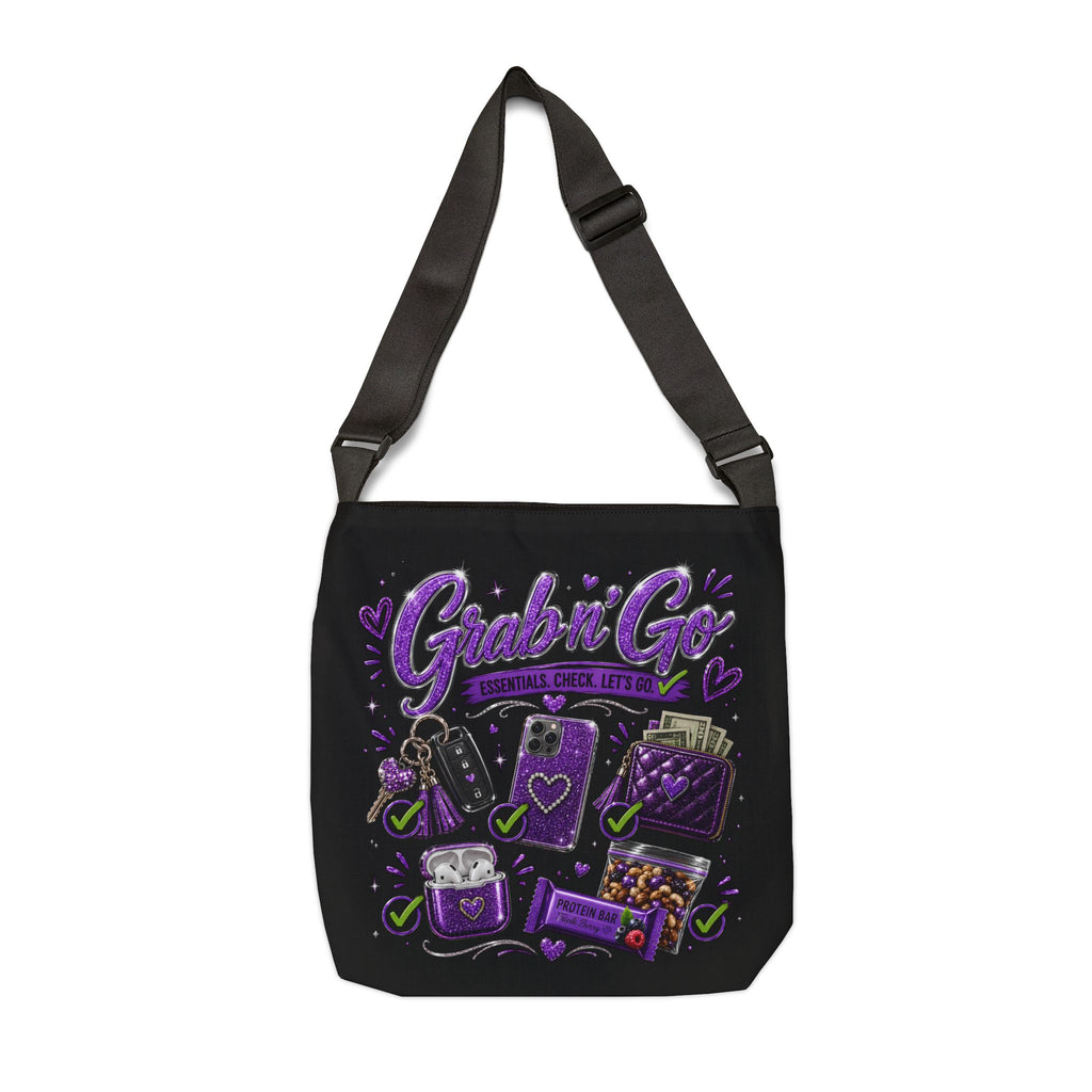 Grab n' Go Tote Bag — Purple Travel Essentials Adjustable Shoulder Tote