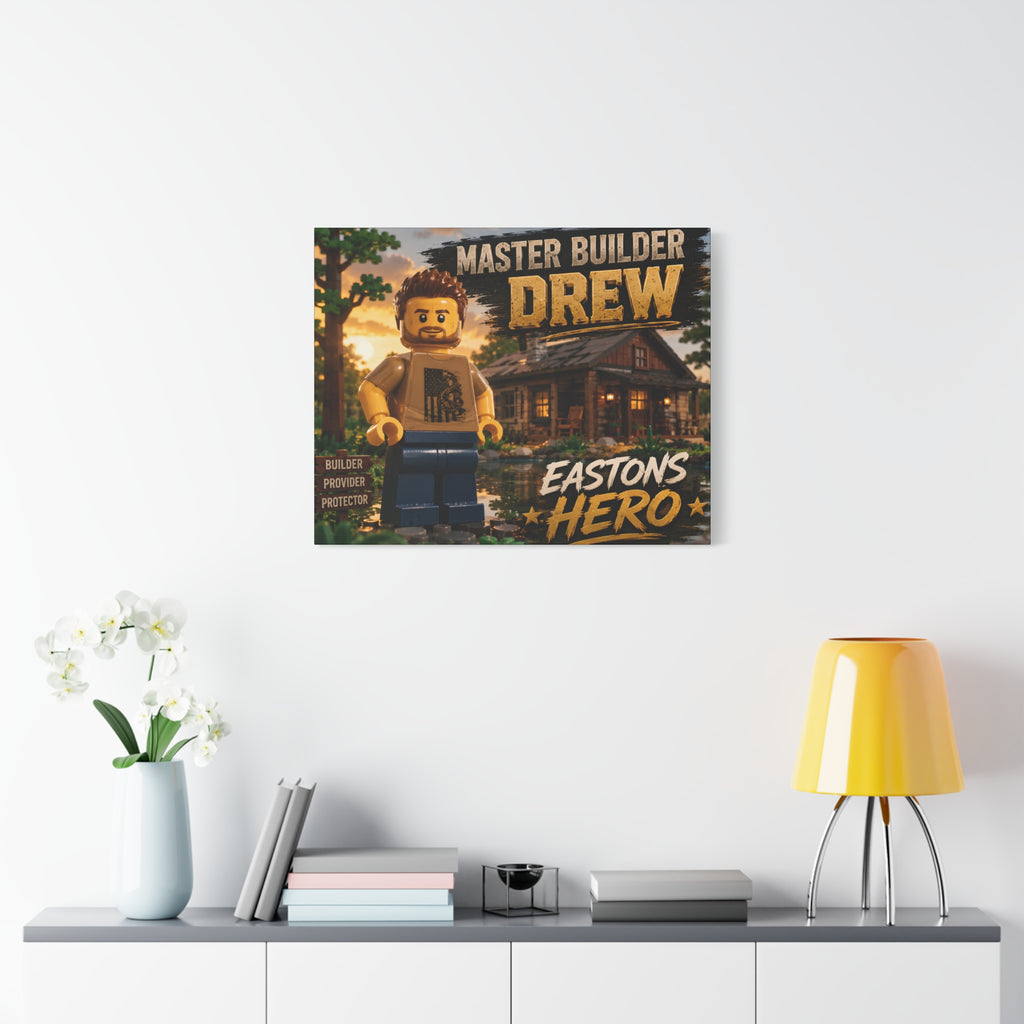 Master Builder “Name” Custom Canvas - “”Name” Hero” LEGO Minifigure Wall Art