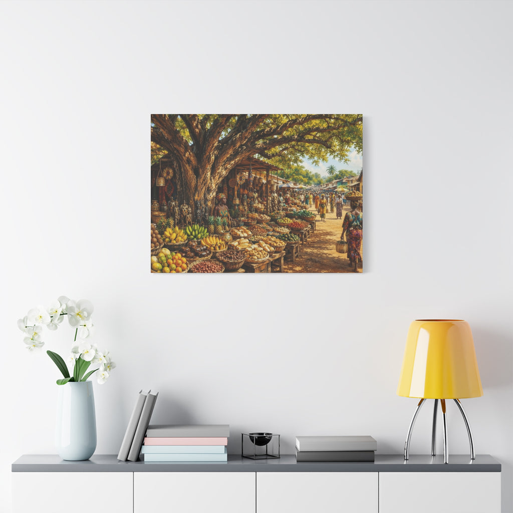 Nigerian Market Day Produce Matte Canvas