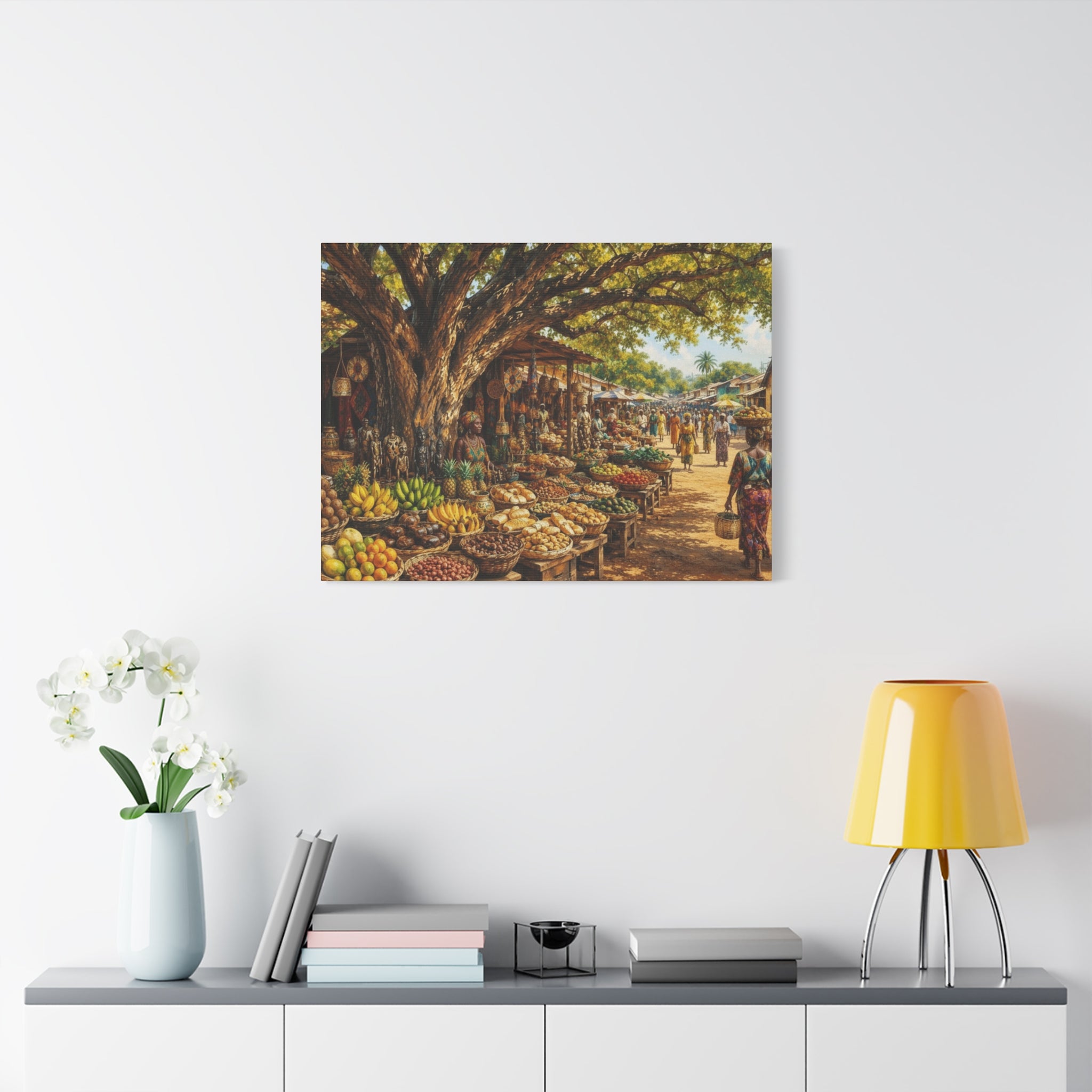 Nigerian Market Day Produce Matte Canvas