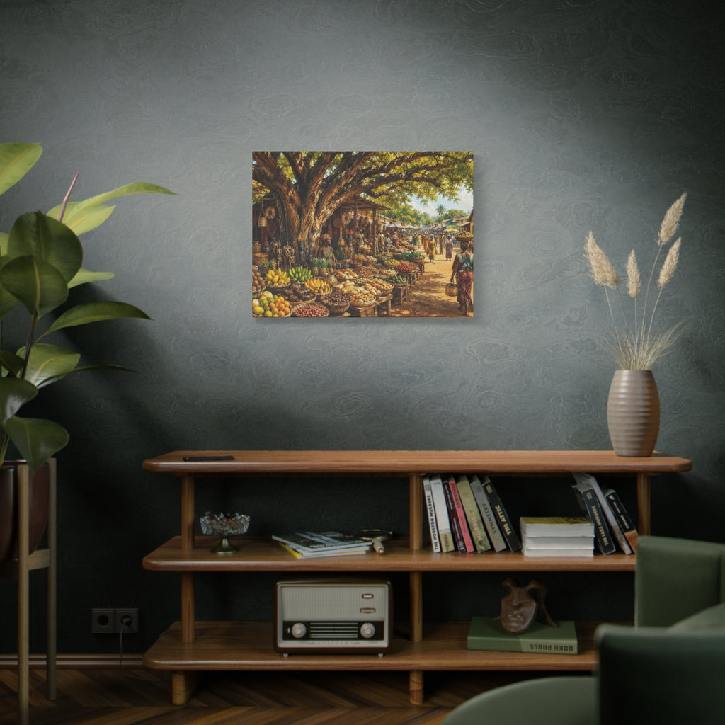 Nigerian Market Day Produce Matte Canvas