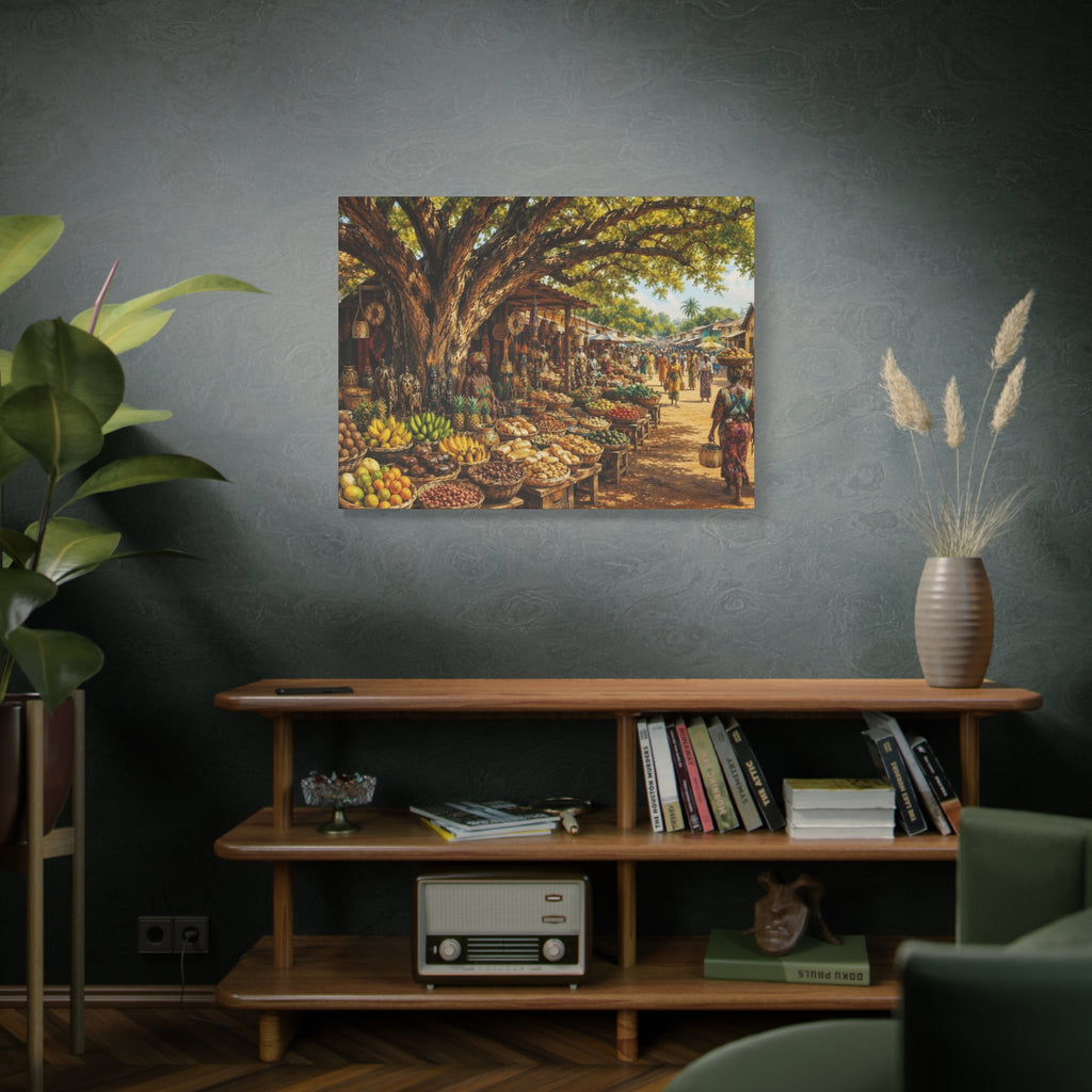 Nigerian Market Day Produce Matte Canvas