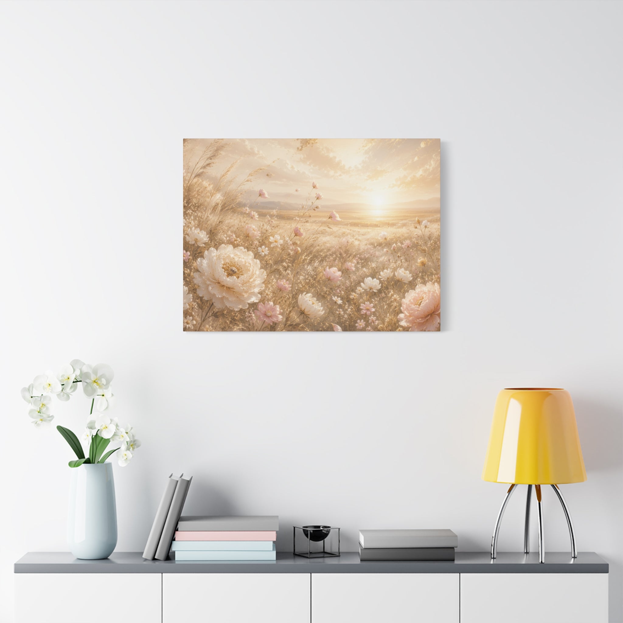 Golden Wildflower Field Canvas