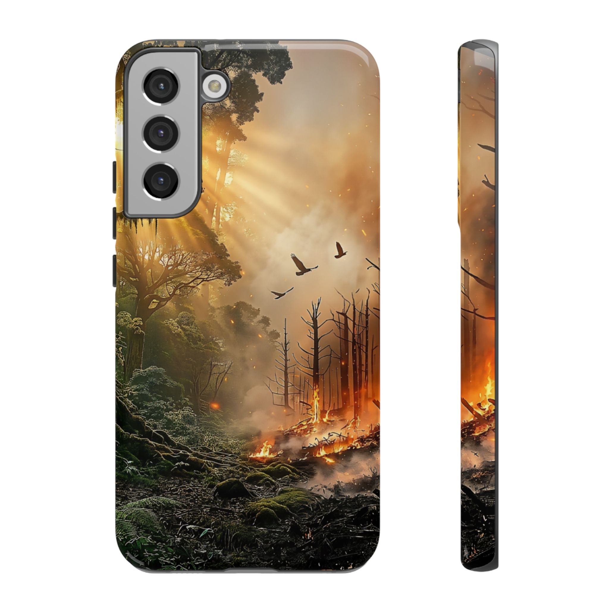 Contrasting Nature/Fire Art - Phone Case