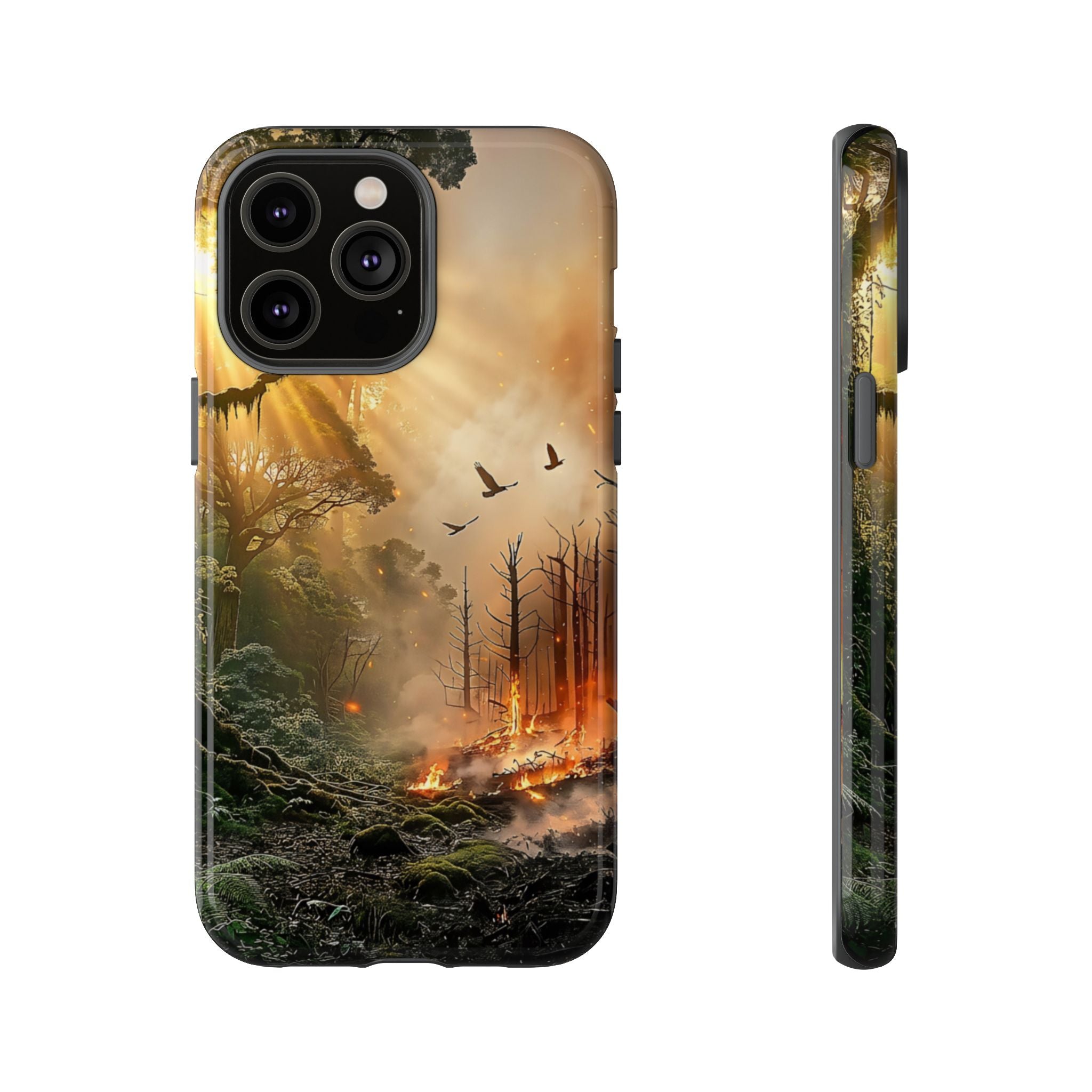 Contrasting Nature/Fire Art - Phone Case