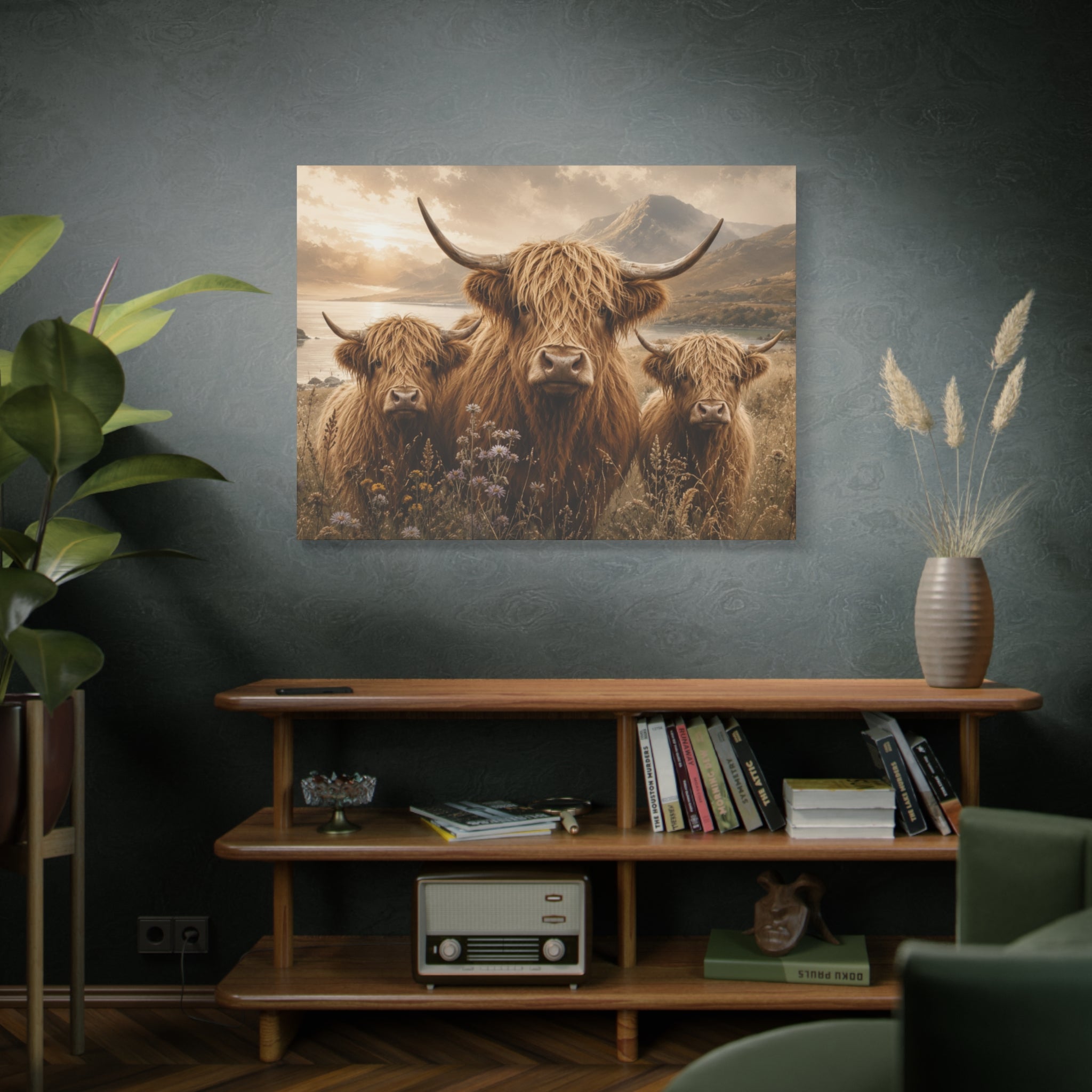 Highland Cows Canvas | Matte Stretched Wall Art
