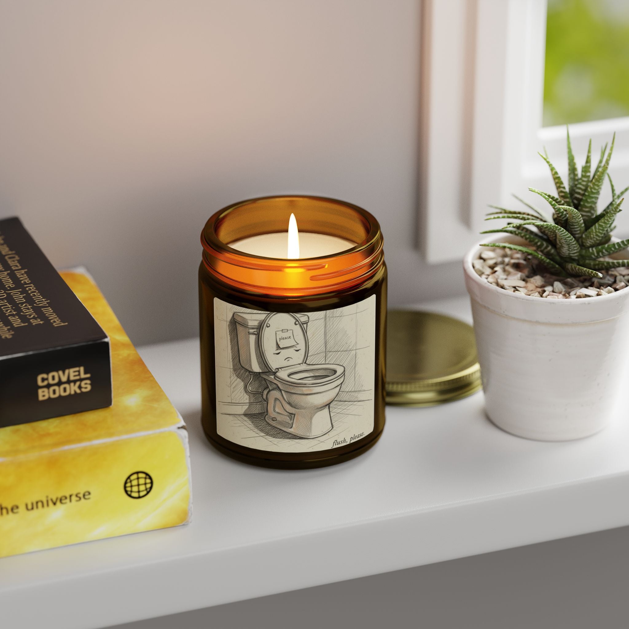 Bathroom Humor Flush Please Candle, Soy Candle