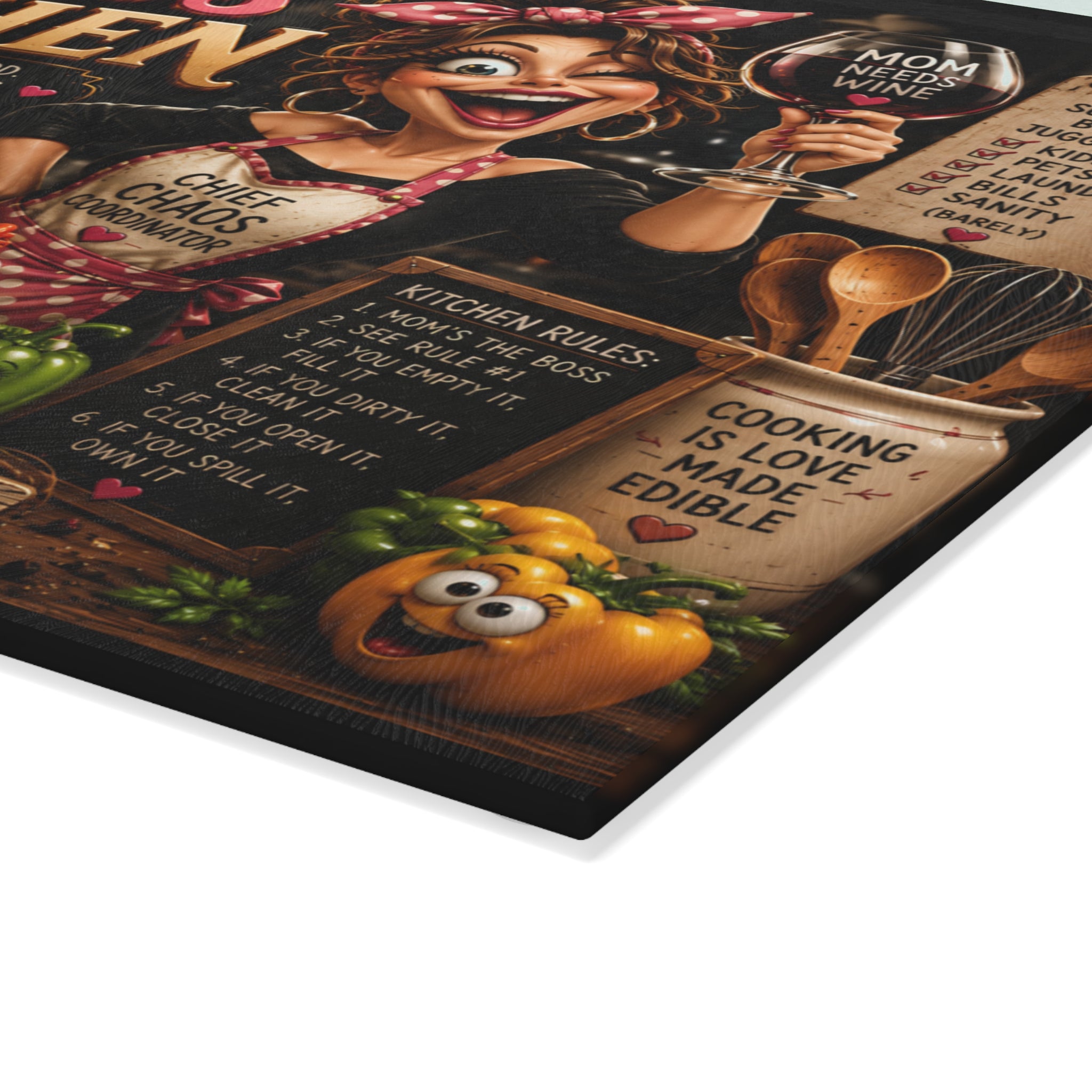 MOM Kitchen Glass Cutting Board — Funny