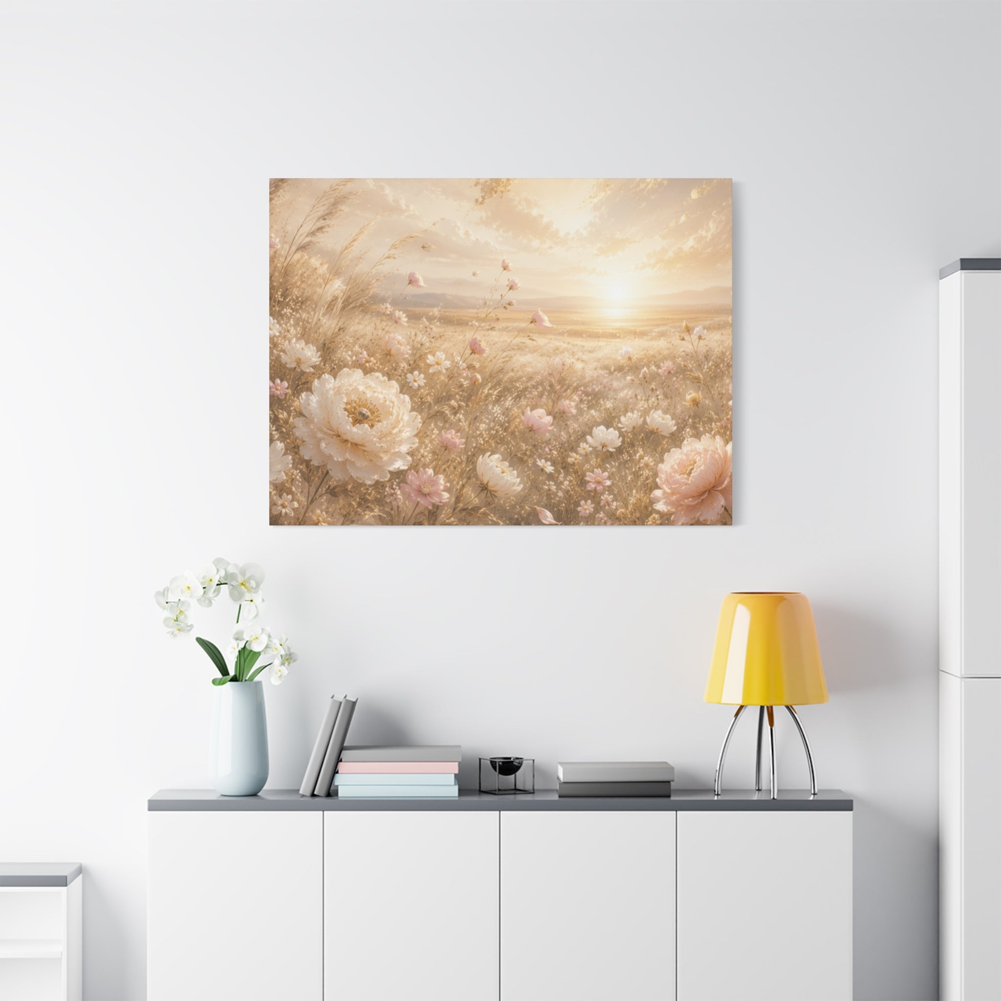 Golden Wildflower Field Canvas