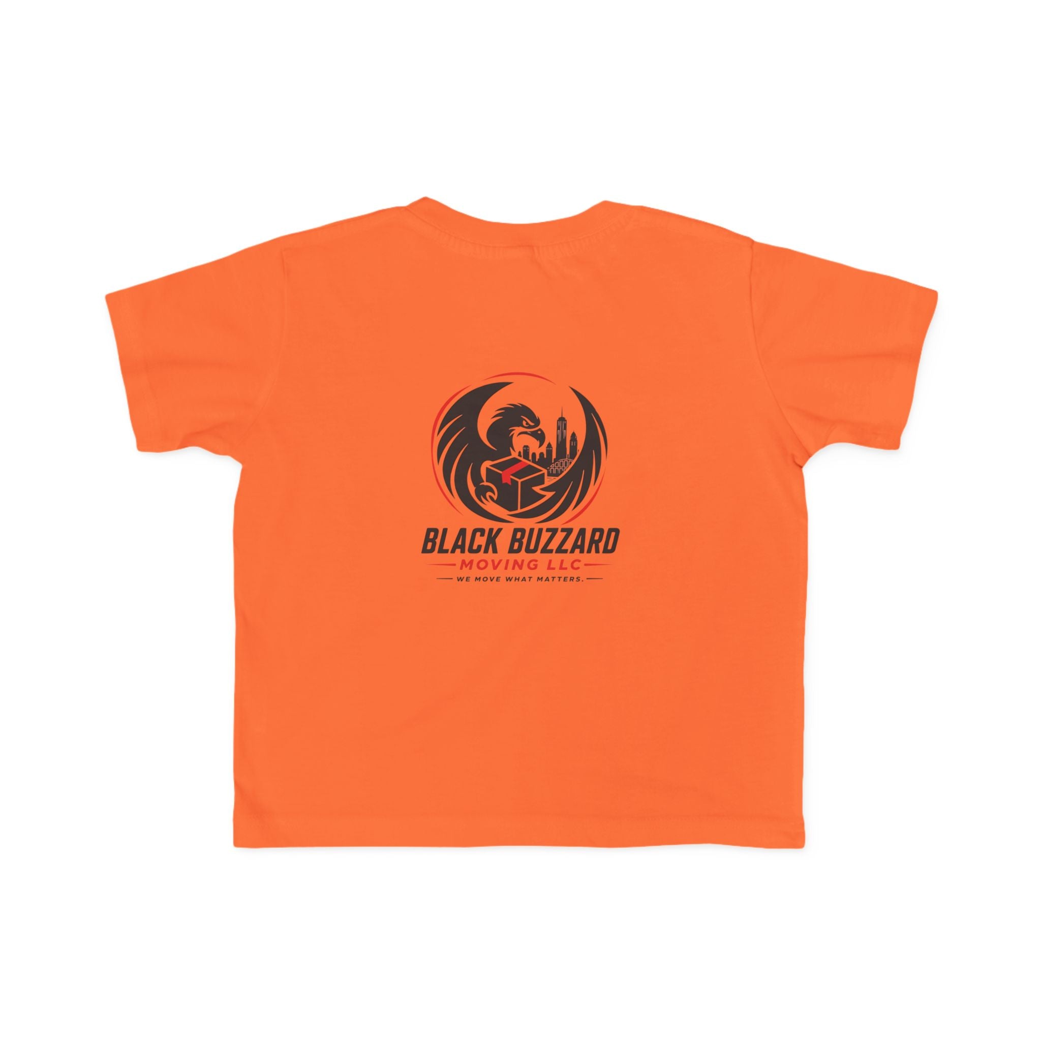 Toddler T‑Shirt — Orange ‘Black Buzzard’ Logo Tee (We Move What Matters)