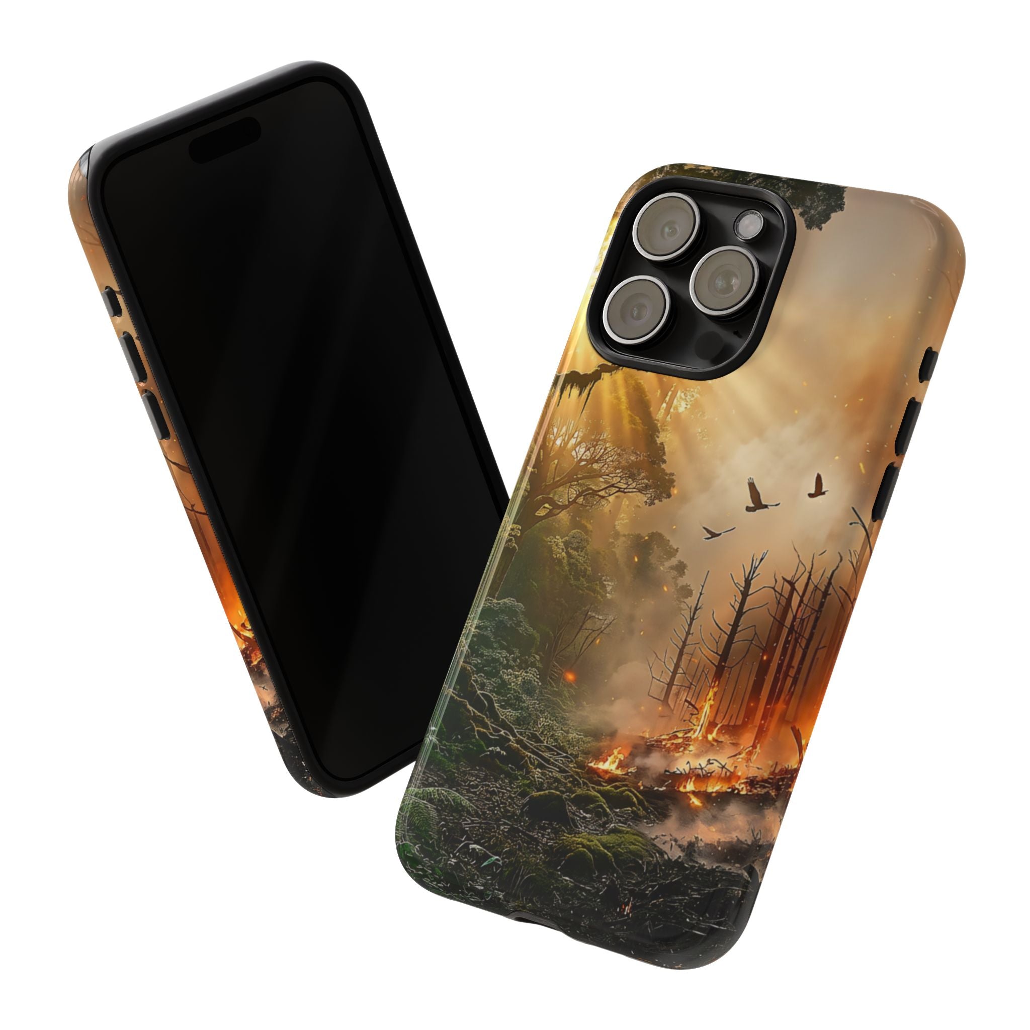 Contrasting Nature/Fire Art - Phone Case