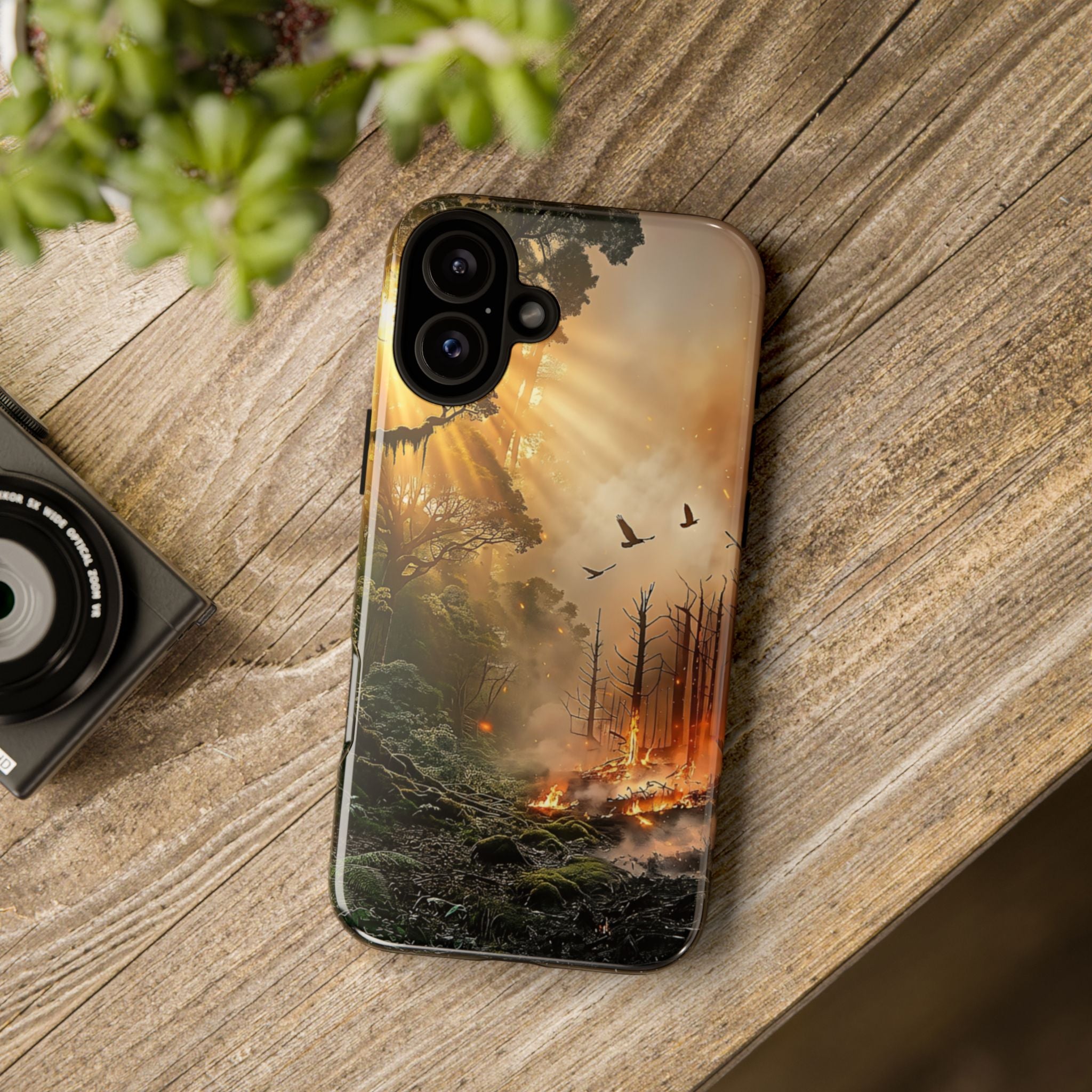 Contrasting Nature/Fire Art - Phone Case