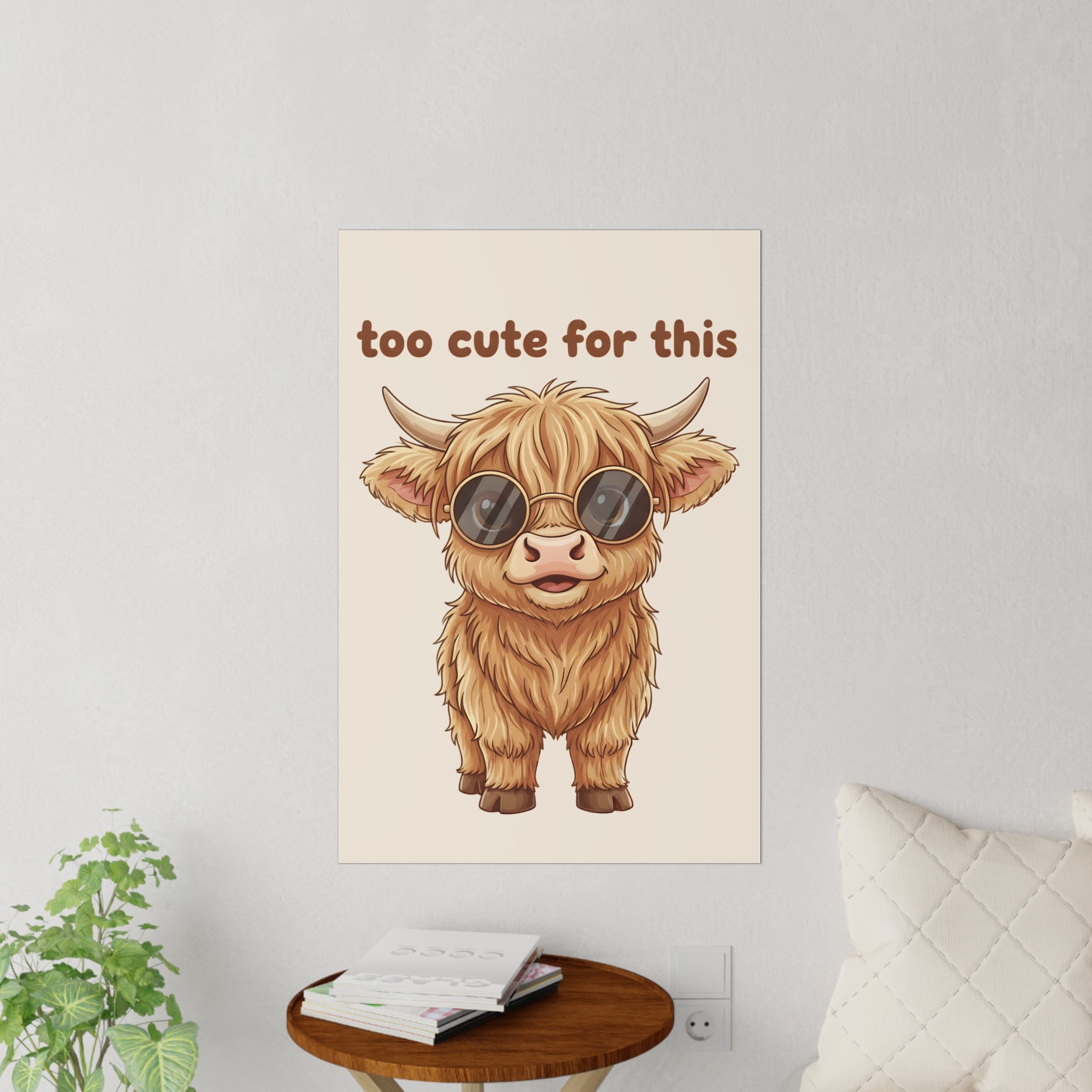 Highland Cow Wall Decal — Too Cute for This Art