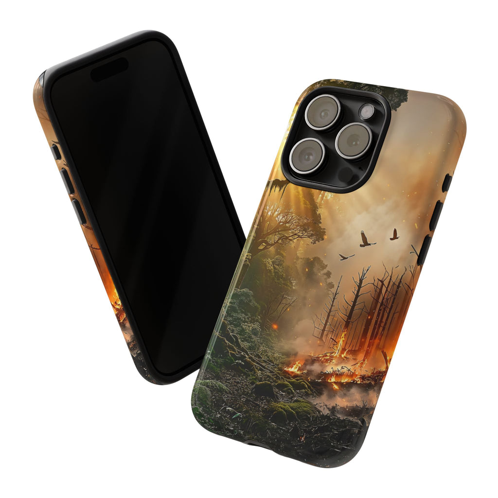 Contrasting Nature/Fire Art - Phone Case