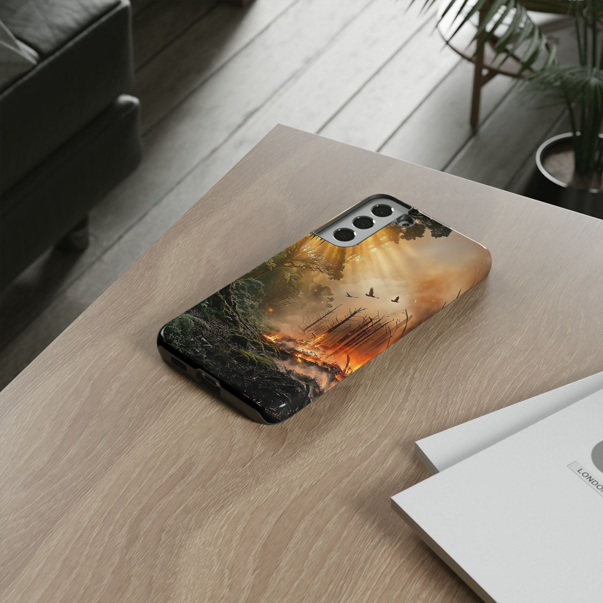 Contrasting Nature/Fire Art - Phone Case