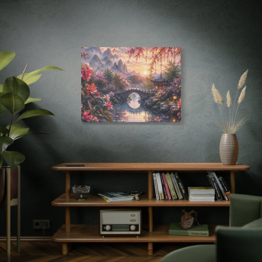 Zen Cherry Blossom Landscape Matte Canvas