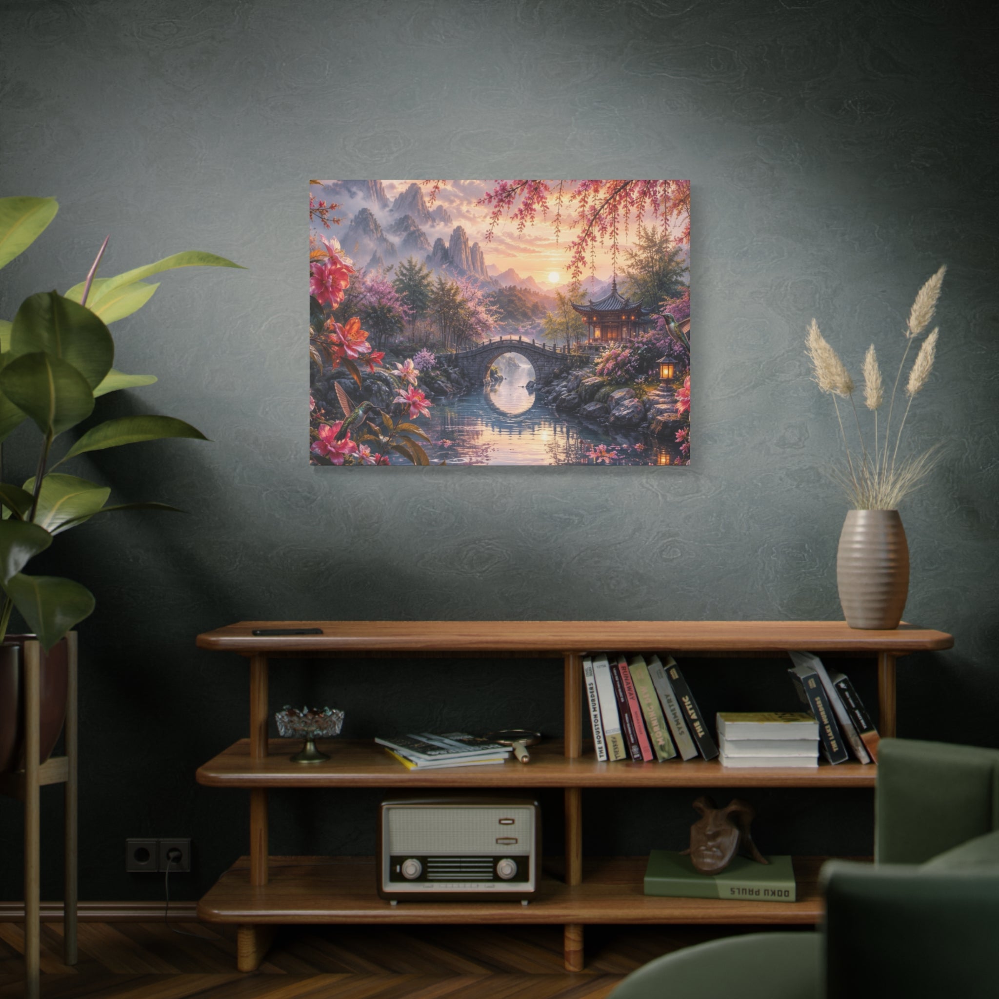 Zen Cherry Blossom Landscape Matte Canvas