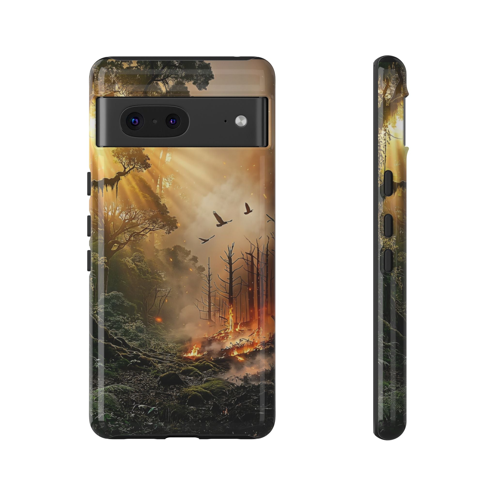 Contrasting Nature/Fire Art - Phone Case