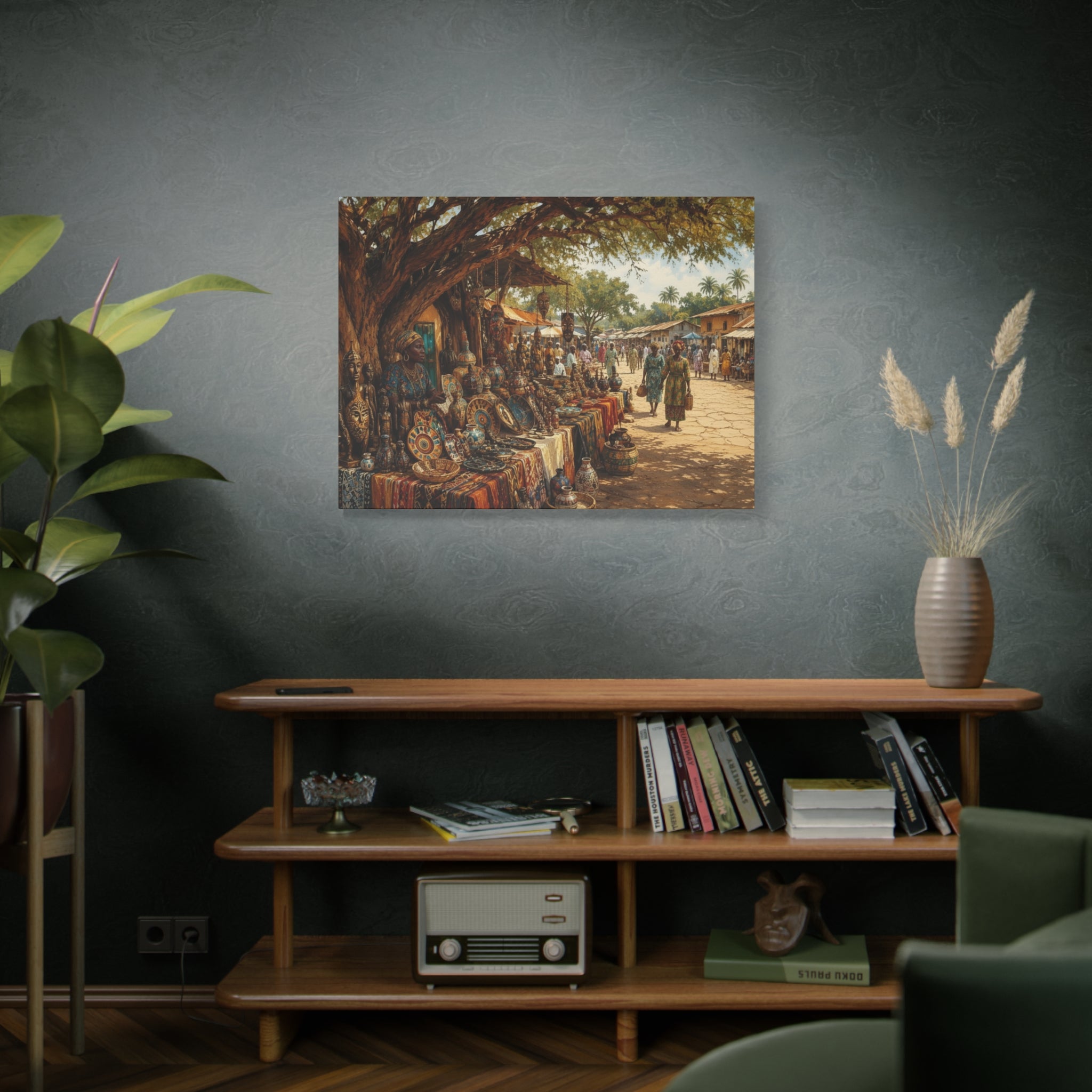 Nigerian Market Day Cultural Matte Canvas