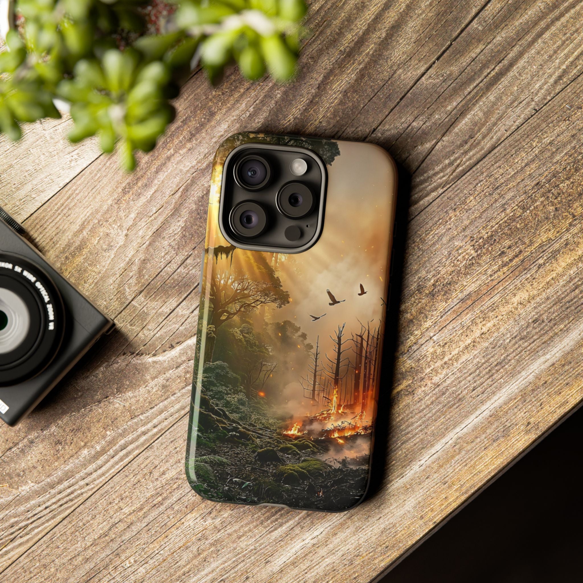 Contrasting Nature/Fire Art - Phone Case