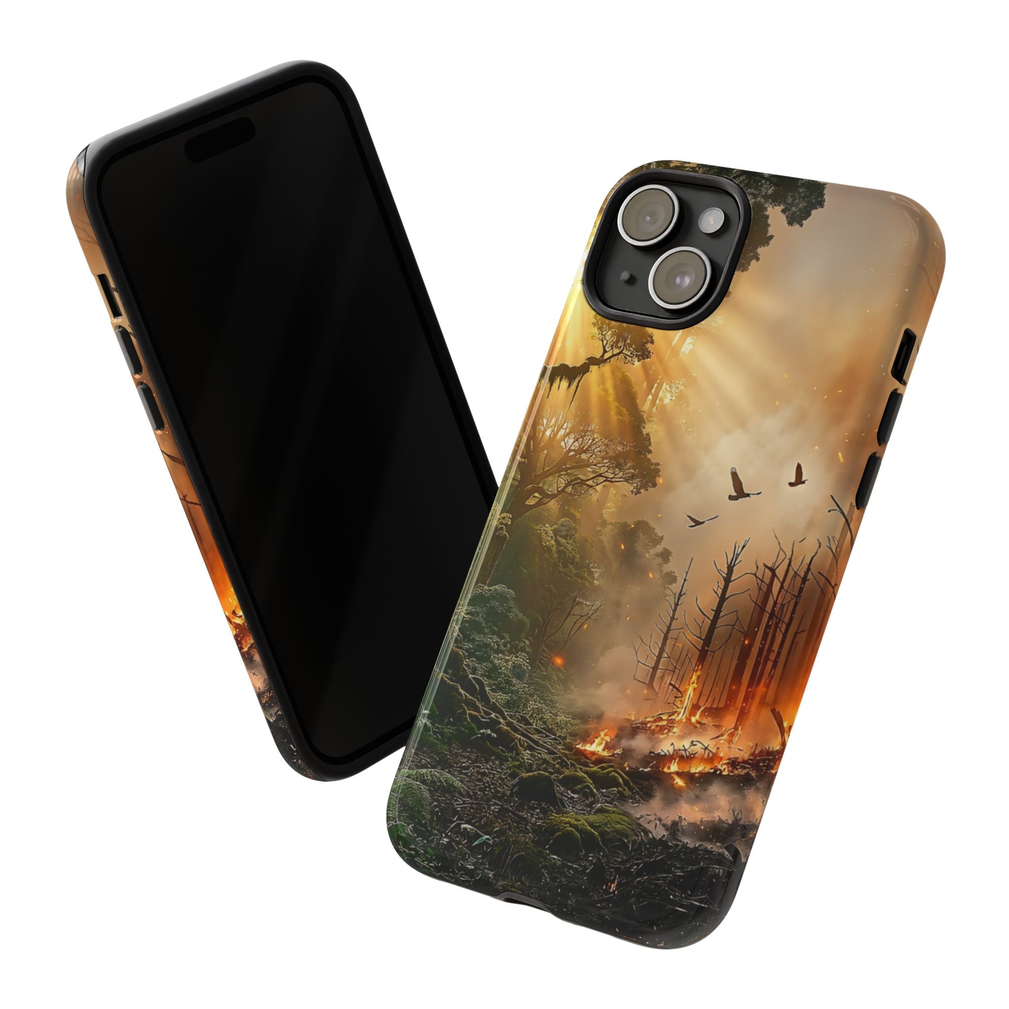 Contrasting Nature/Fire Art - Phone Case