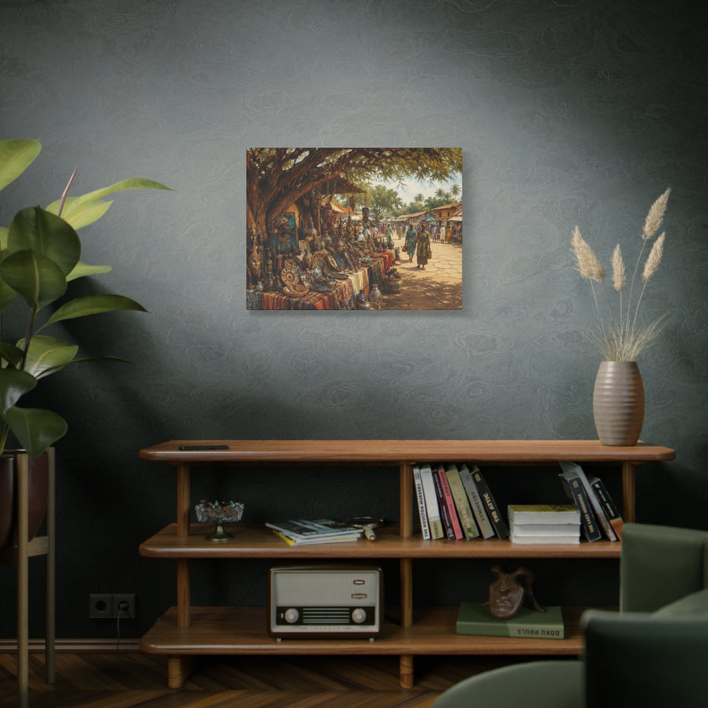 Nigerian Market Day Cultural Matte Canvas
