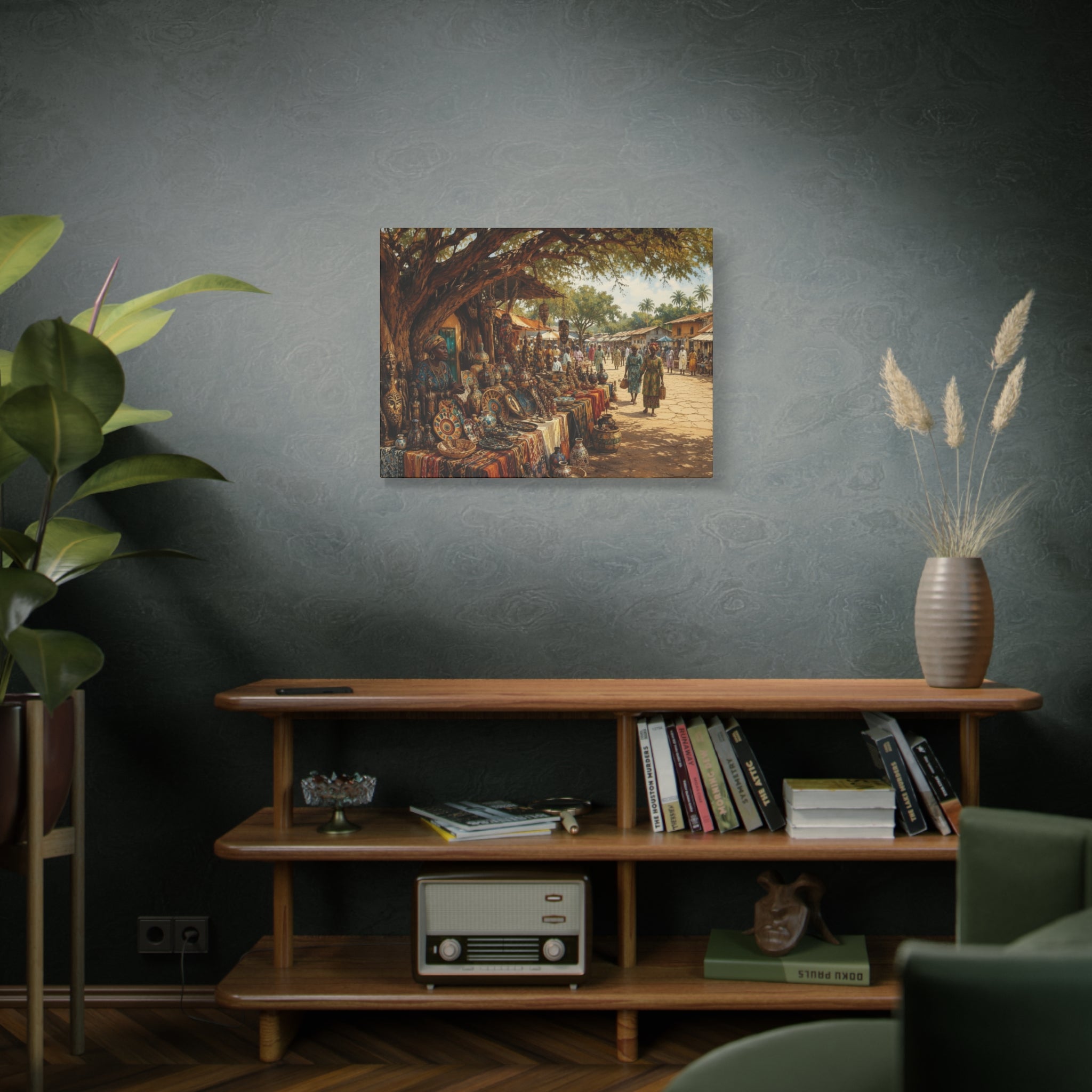 Nigerian Market Day Cultural Matte Canvas