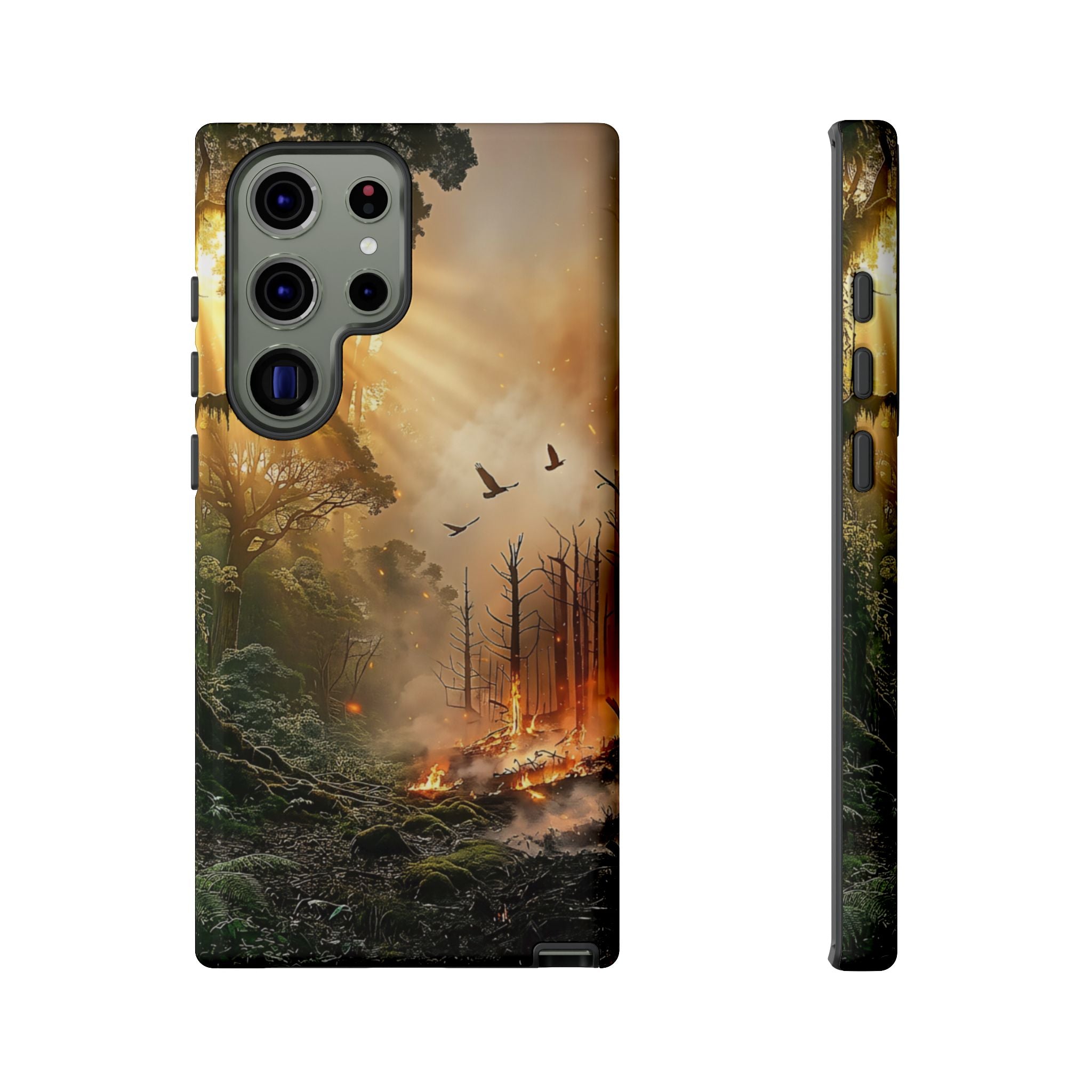 Contrasting Nature/Fire Art - Phone Case