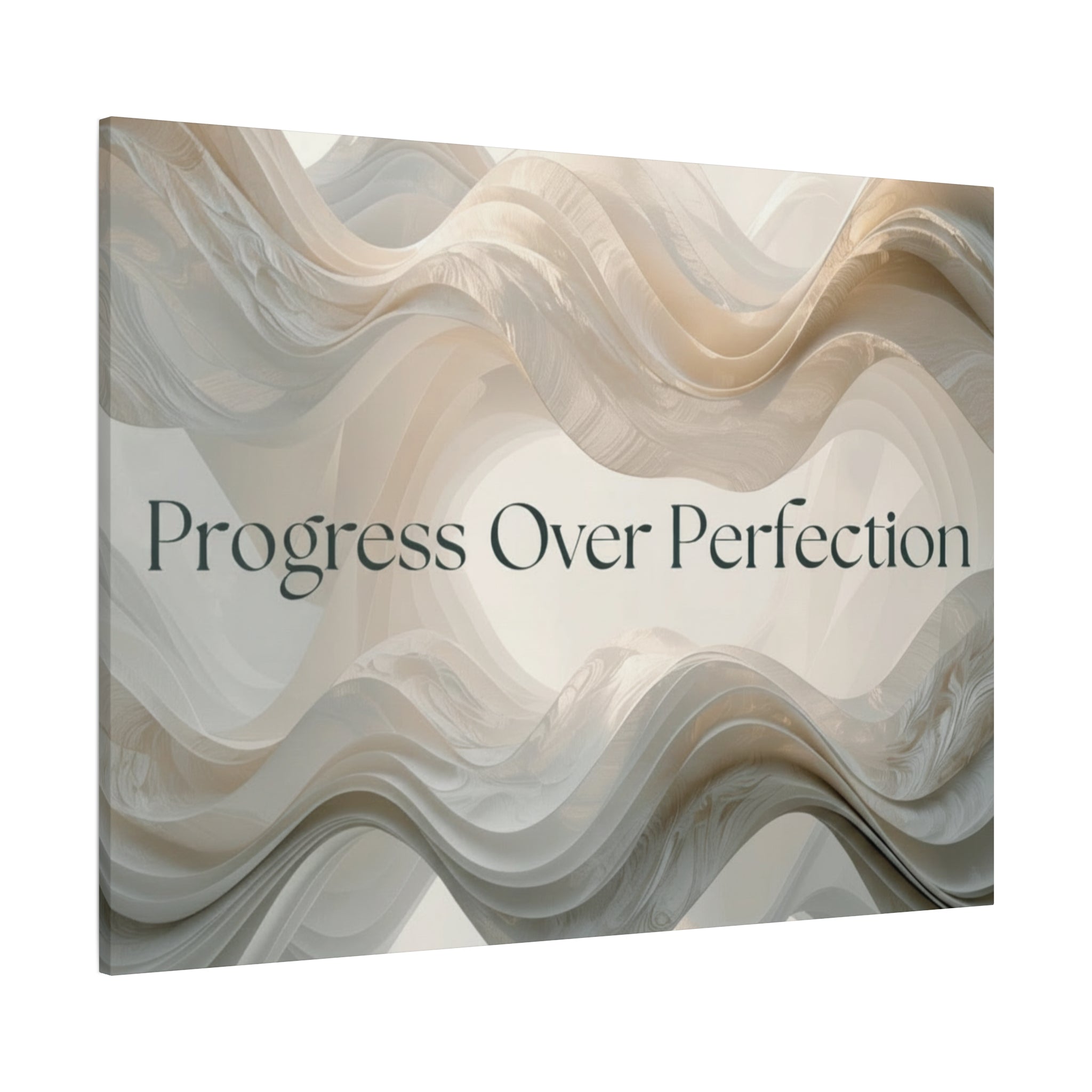 Progress Over Perfection Canvas | Inspirational Wall Art, Neutral Abstract