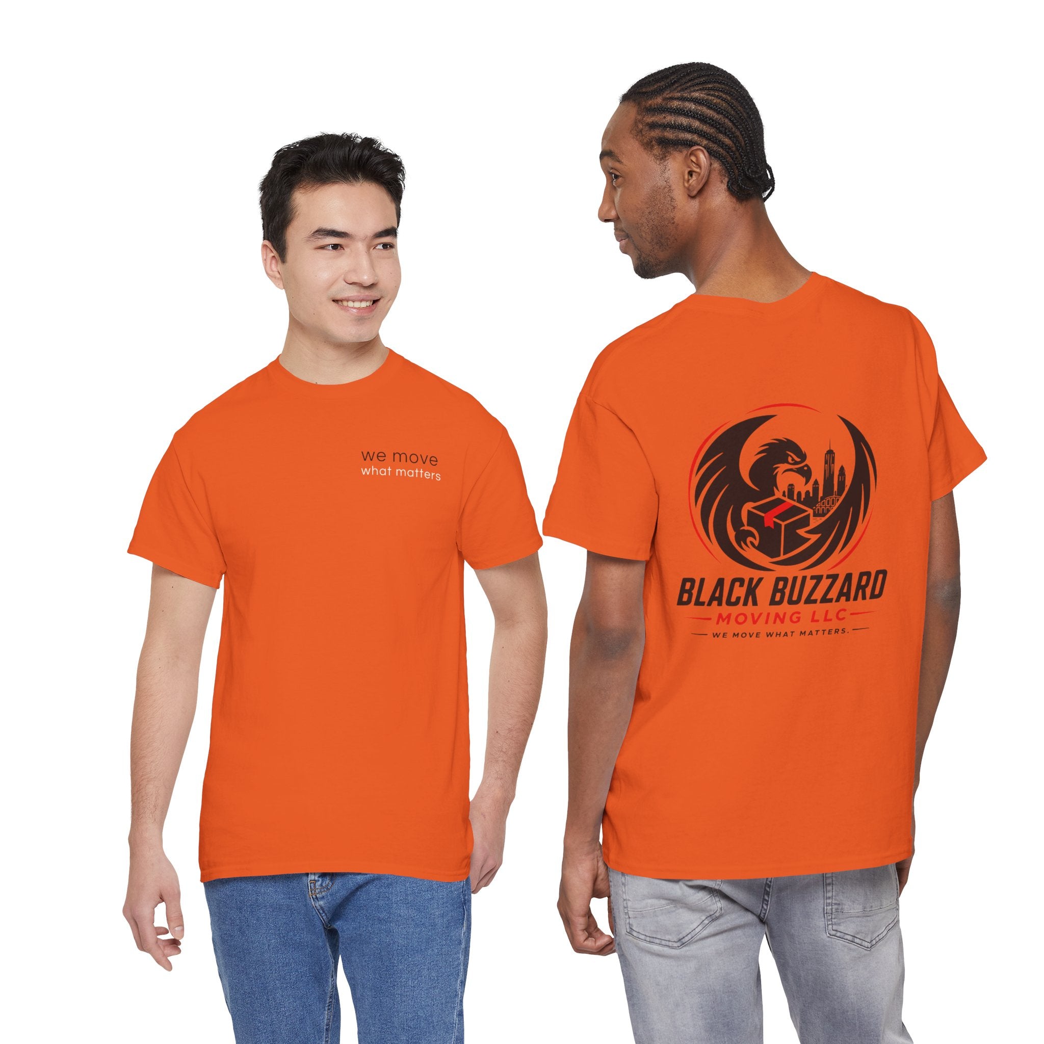 Moving Company Logo Tee — "Black Buzzard Moving Co." Graphic T-Shirt