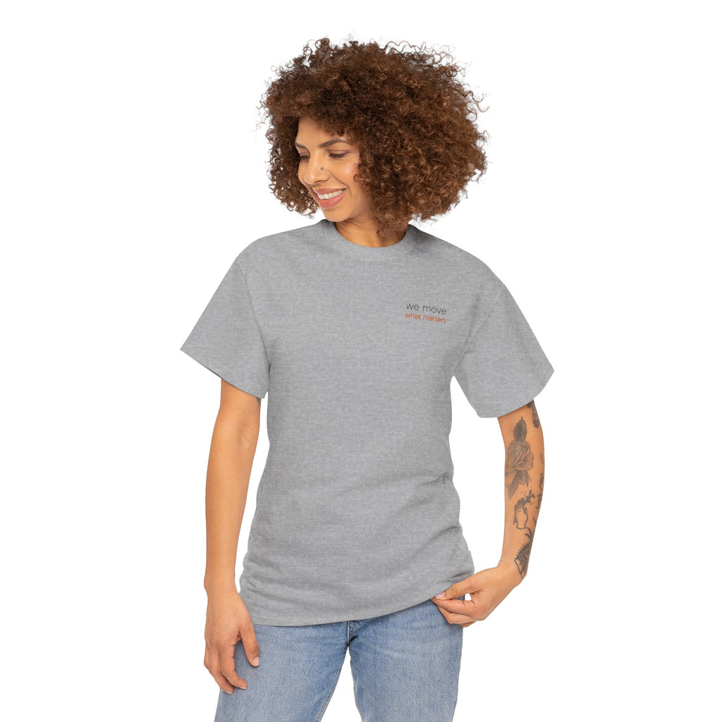 Moving Company White/Grey Logo Tee — "Black Buzzard Moving Co." Graphic T-Shirt