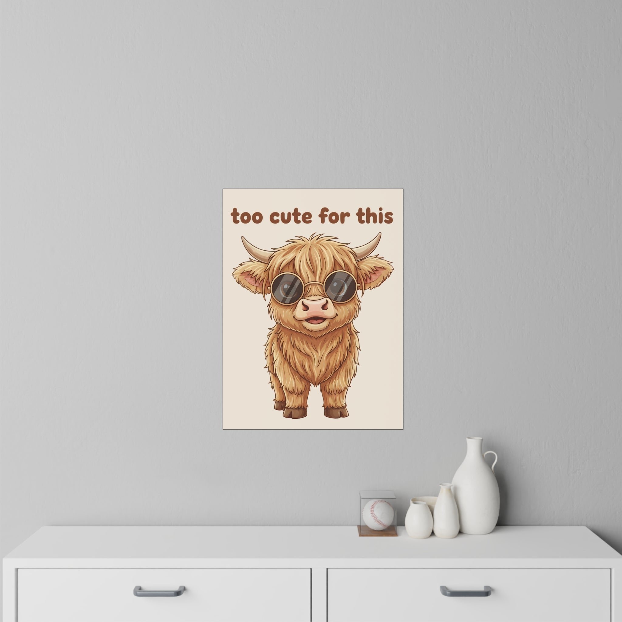 Highland Cow Wall Decal — Too Cute for This Art
