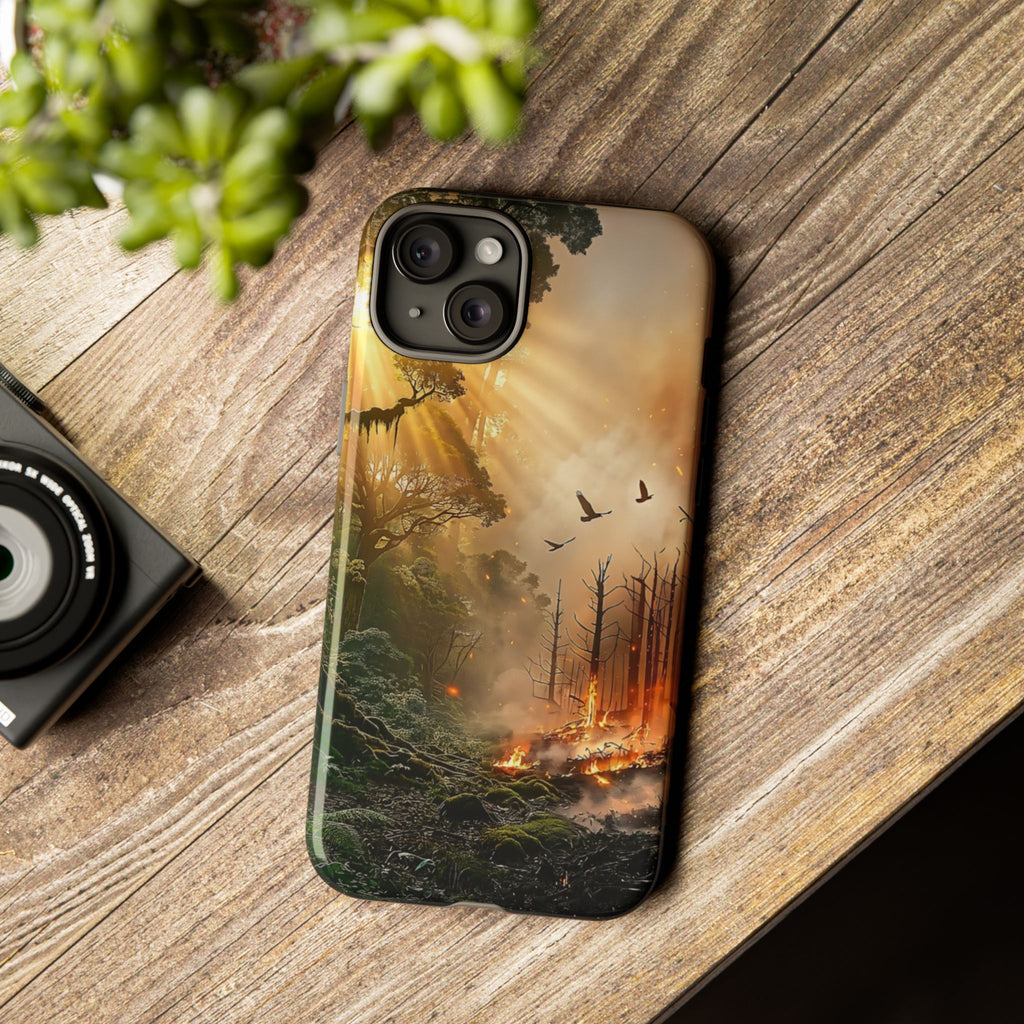 Contrasting Nature/Fire Art - Phone Case